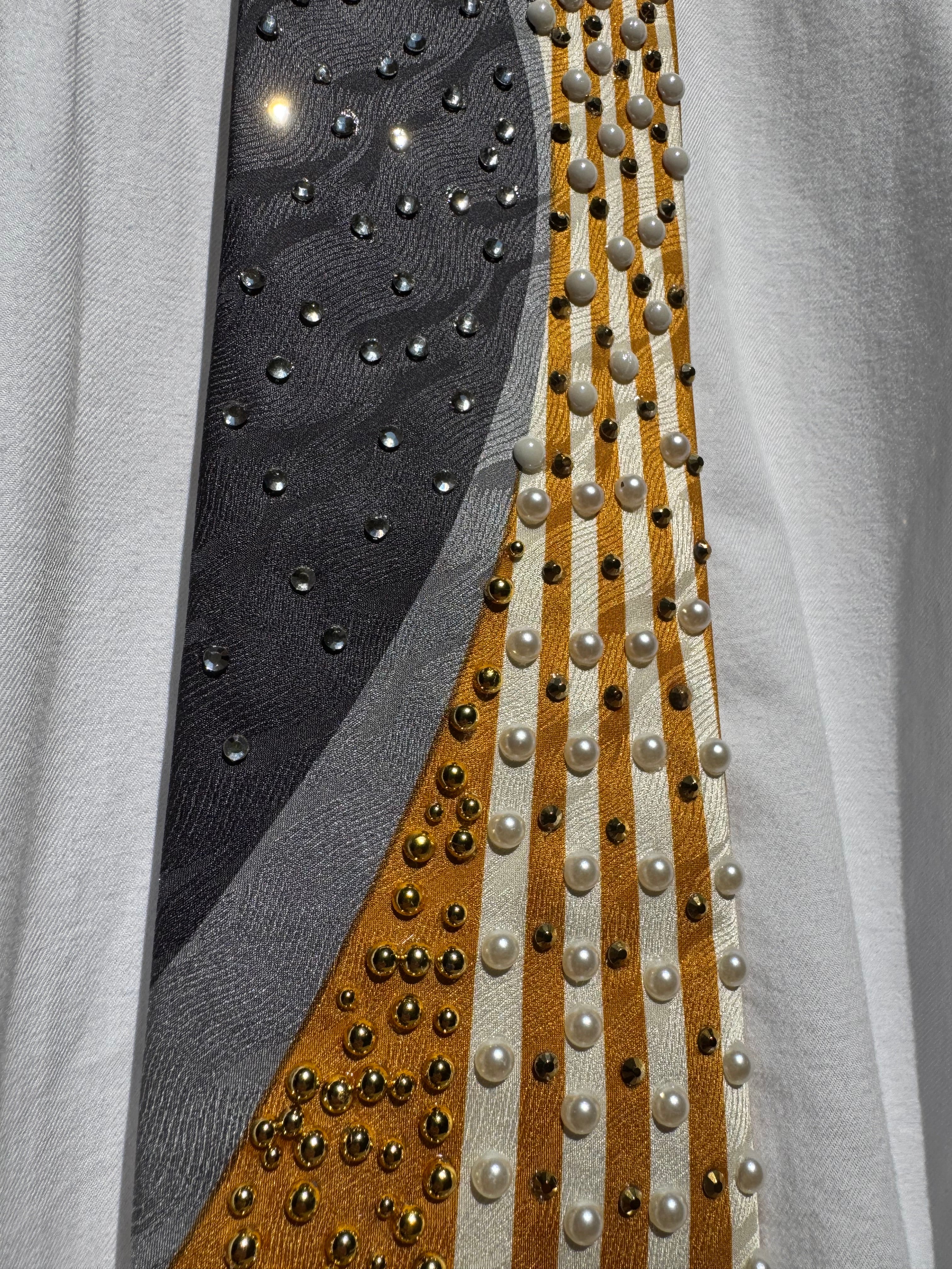 Gold and Grey Nautical Infinity Royalty Tie