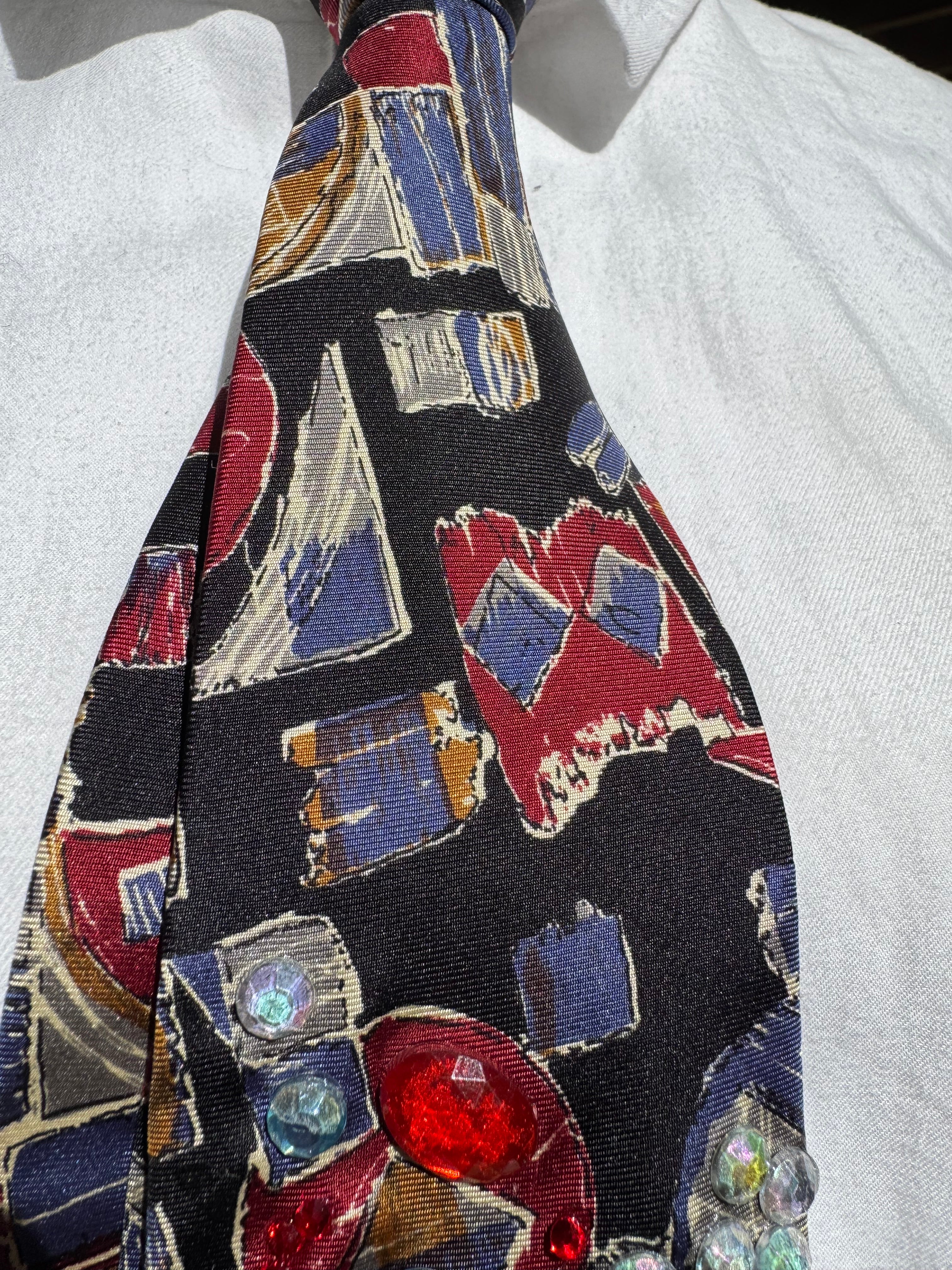 Navy Blue Skatepark Skater Sport Tie