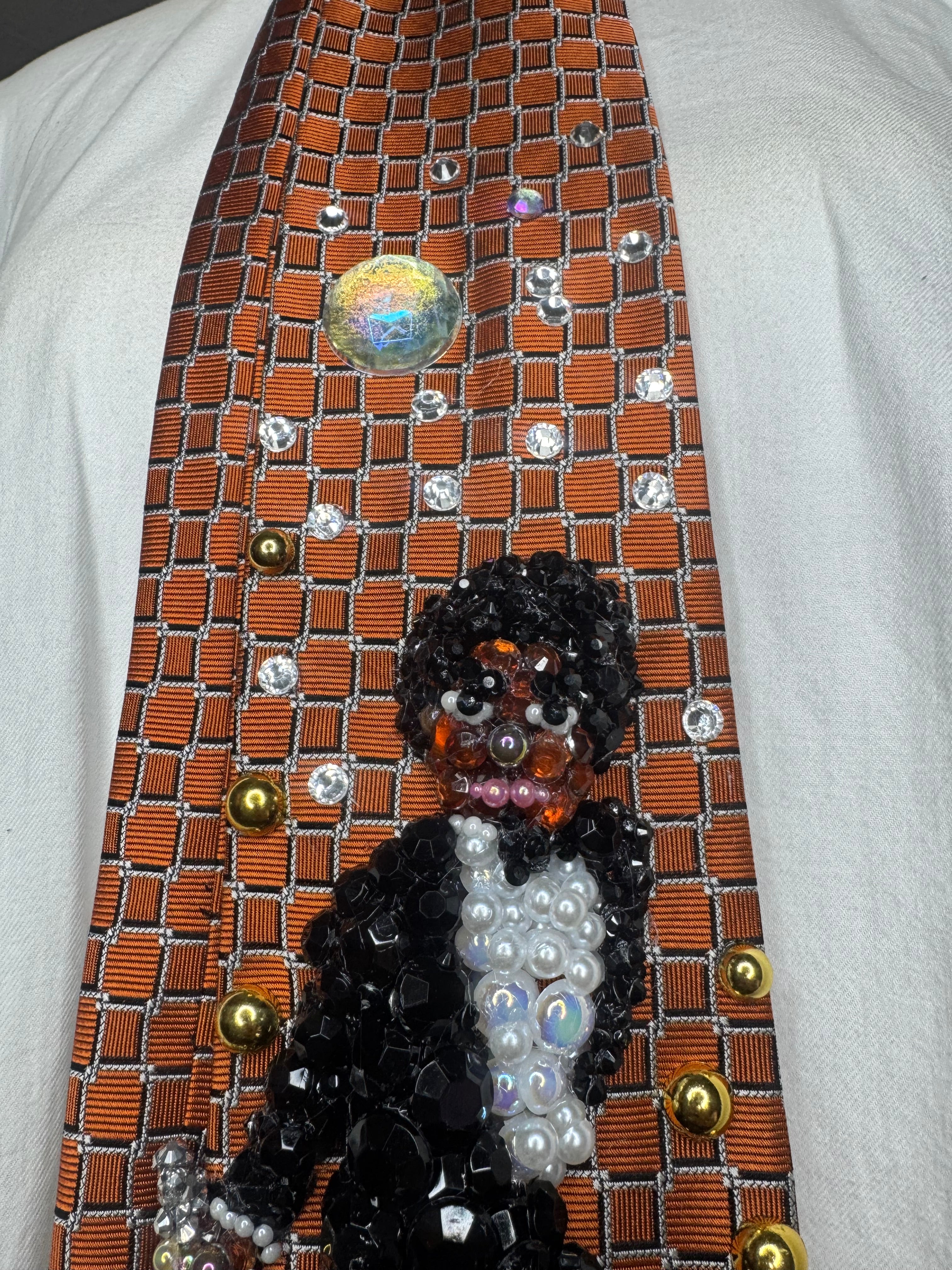 Orange Michael Jackson Holding Phone Hitting His Pose For Off The Wall Photoshoot Tie