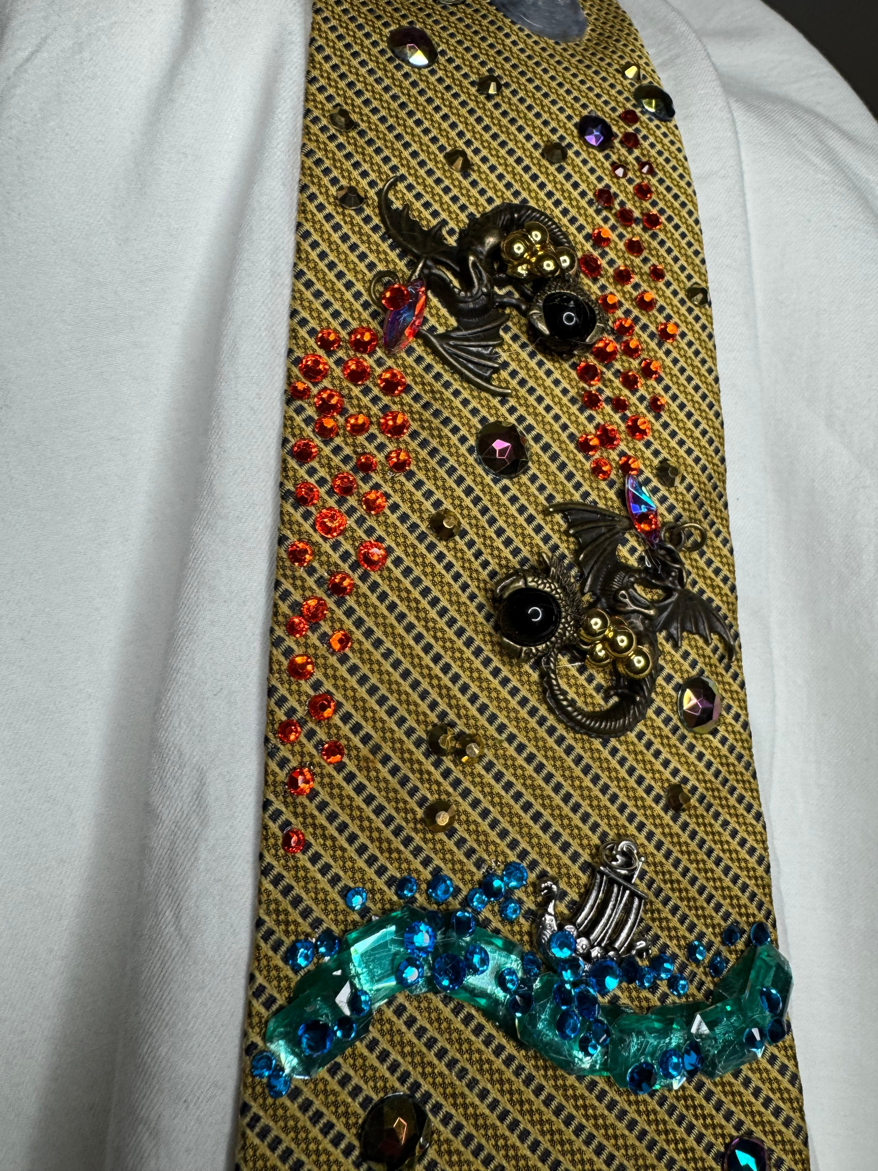 Gold Dungeons and Dragons Viking Era Royalty Tie