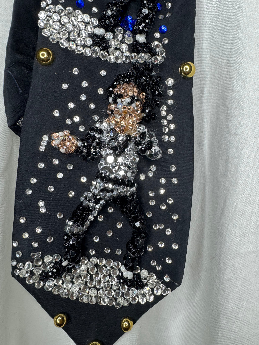 Black Michael Jackson Dancing in Spotlight Human Nature Outro at Wembly Concert Bad Tour 1988 Tie