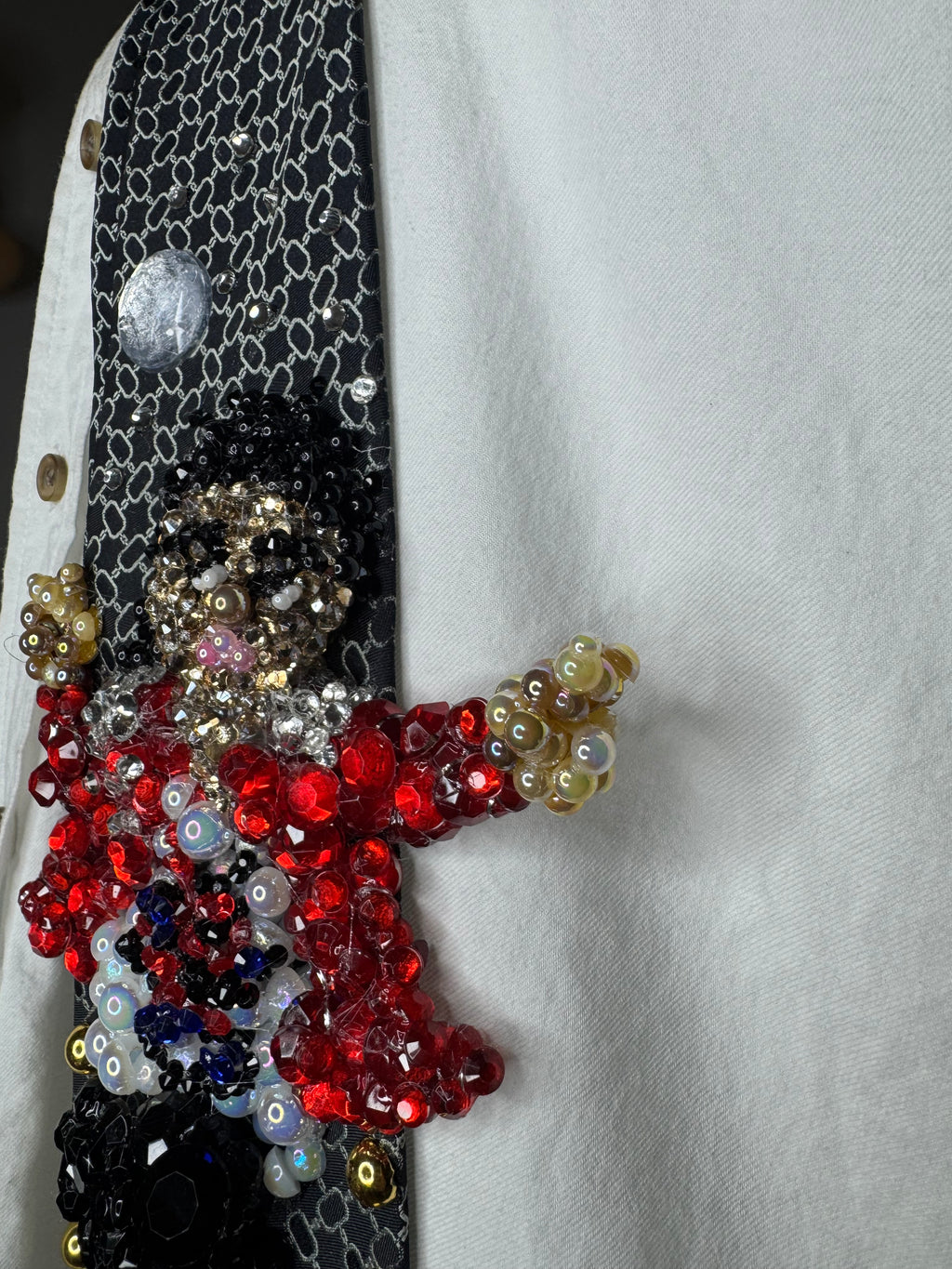 Black Michael Jackson In the Air Starting Beat It On Victory Tour Toronto 1984 Tie