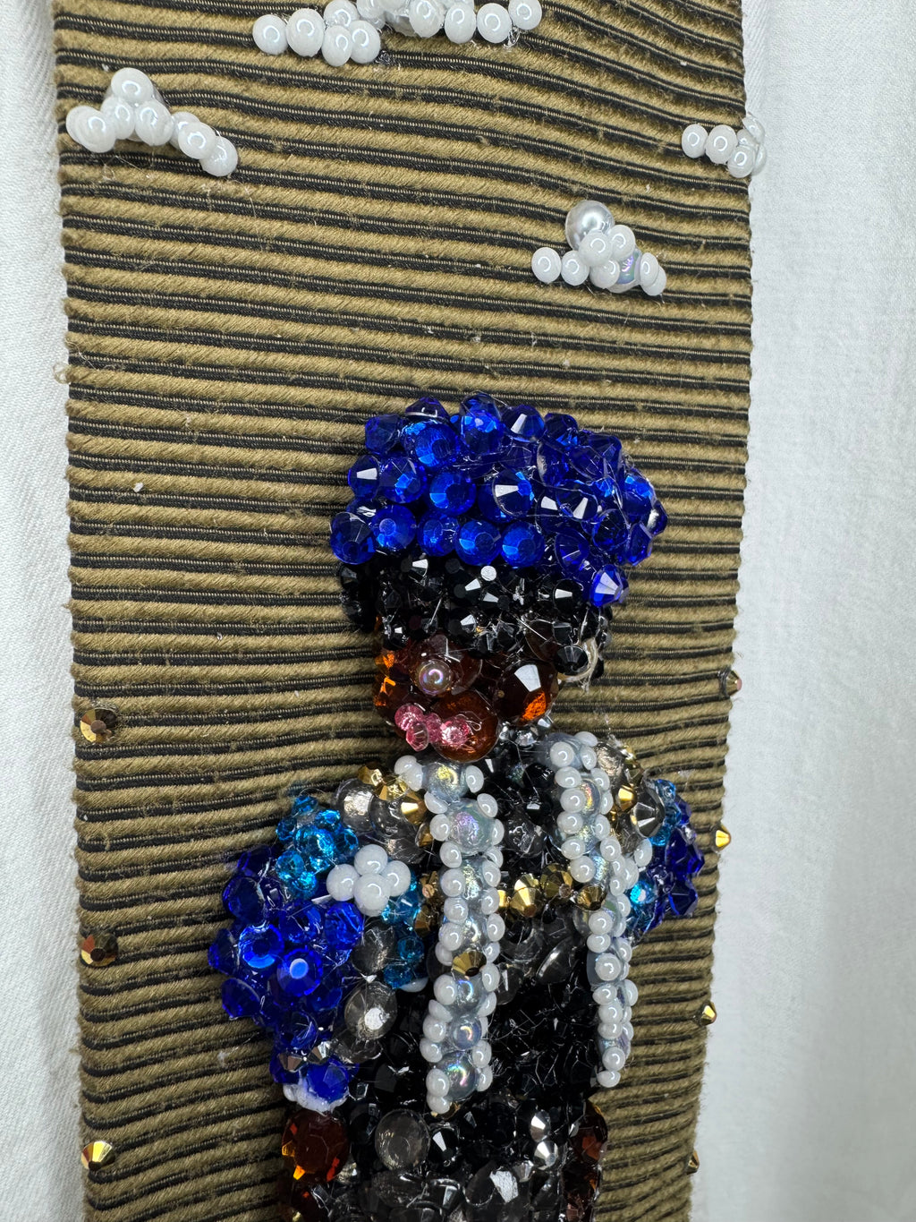 Gold Michael Jackson in Royal Blue Plaid Shirt and Beret Hat for “Say Say Say” Music Video Tie