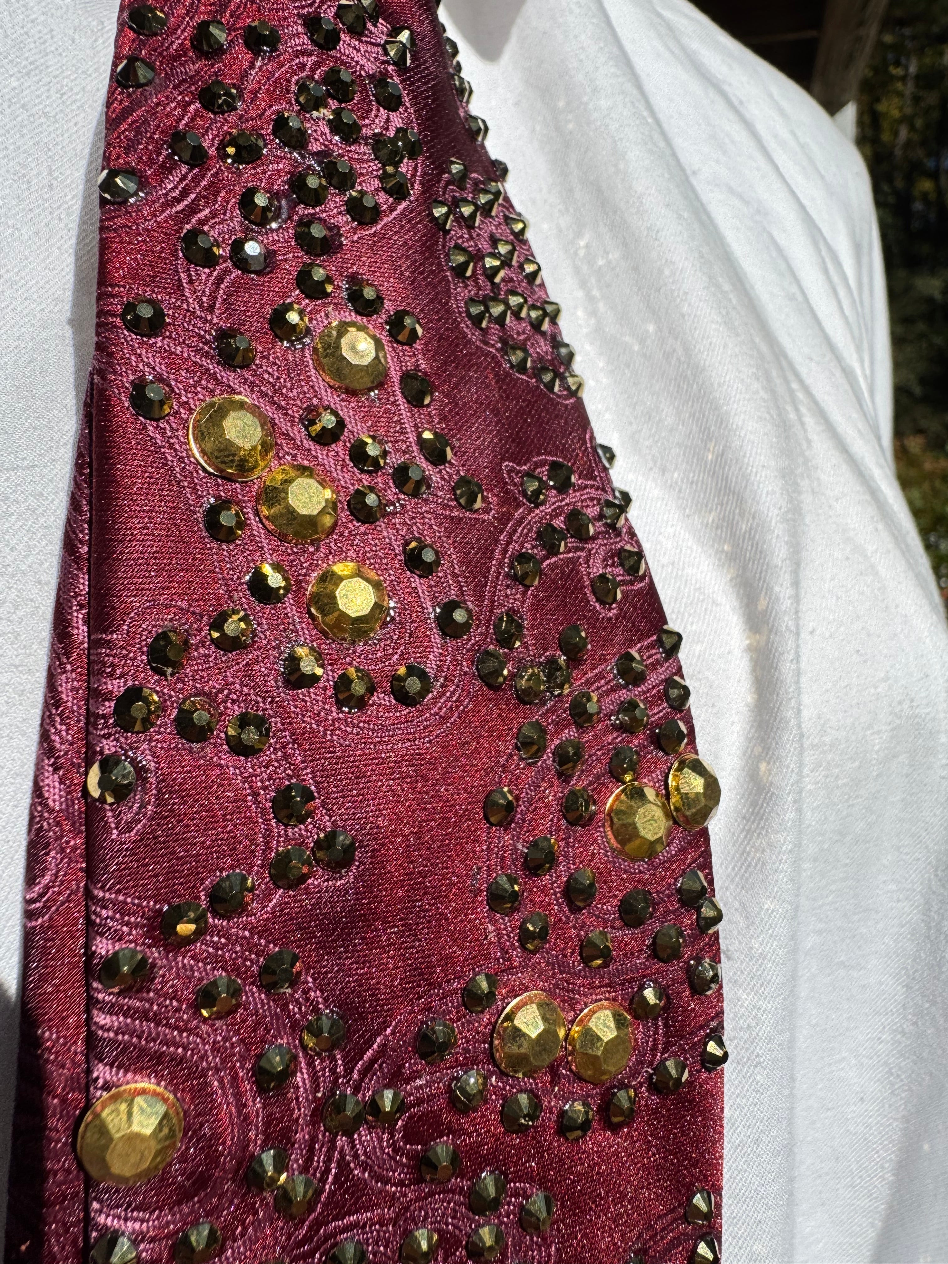 Red Paisley Silk Anchored Nautical High Class Royalty Tie