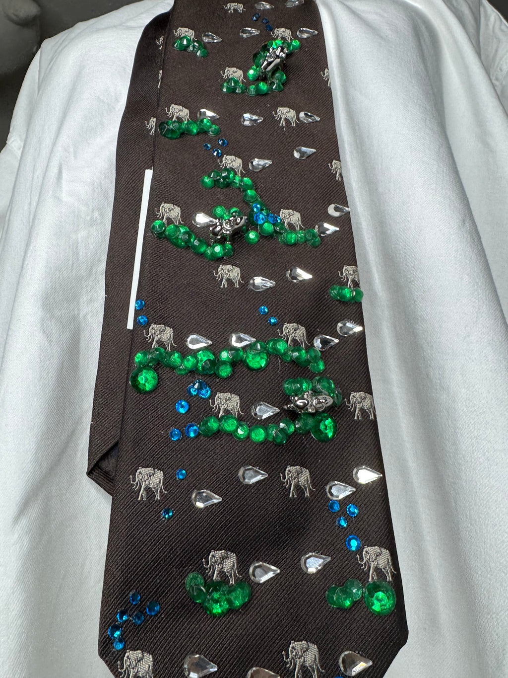 Brown Family of Elephants Walking Through Nature Royalty Tie
