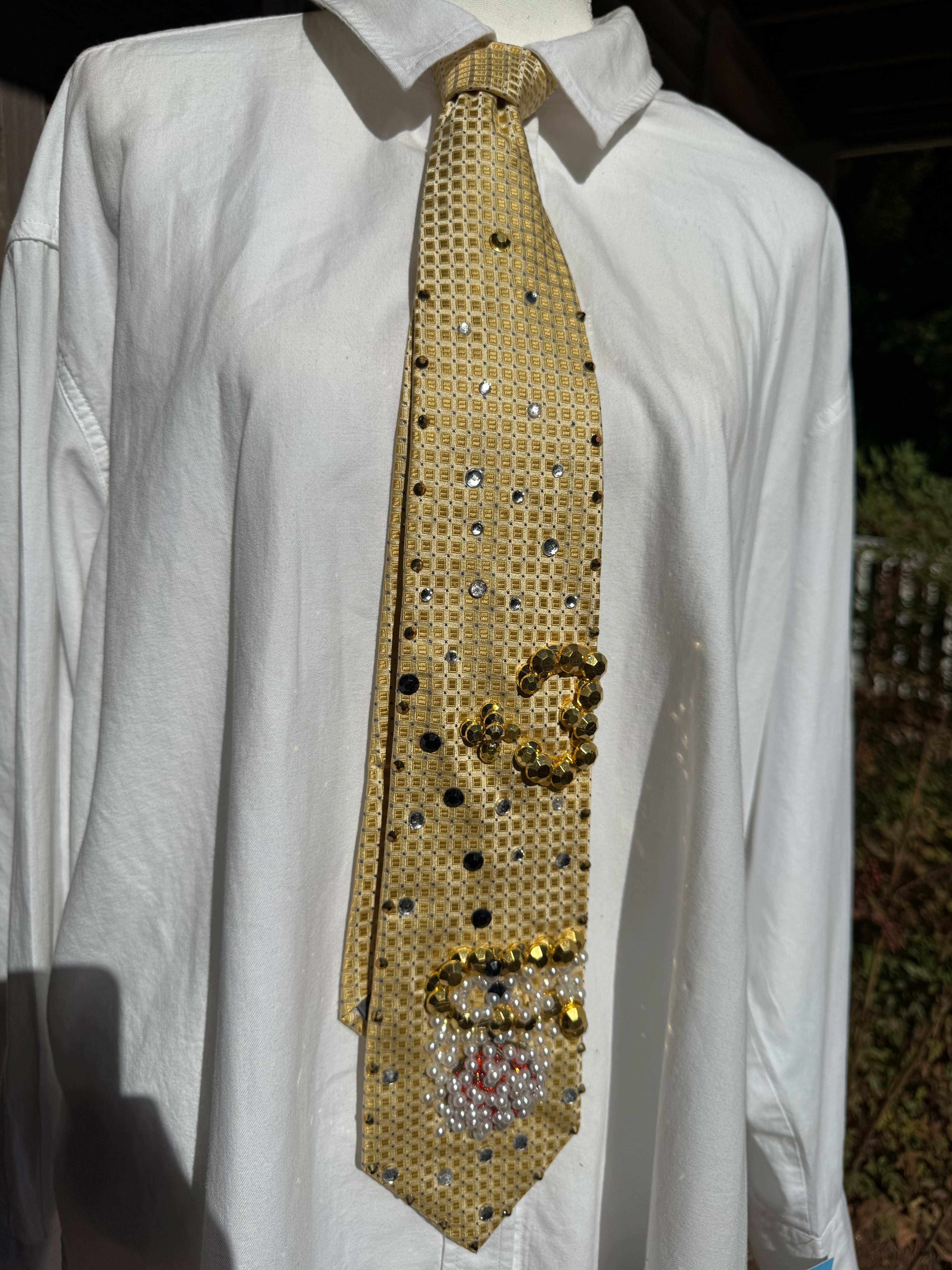 Yellow Swished 3 Point Shot Basketball Royalty Tie