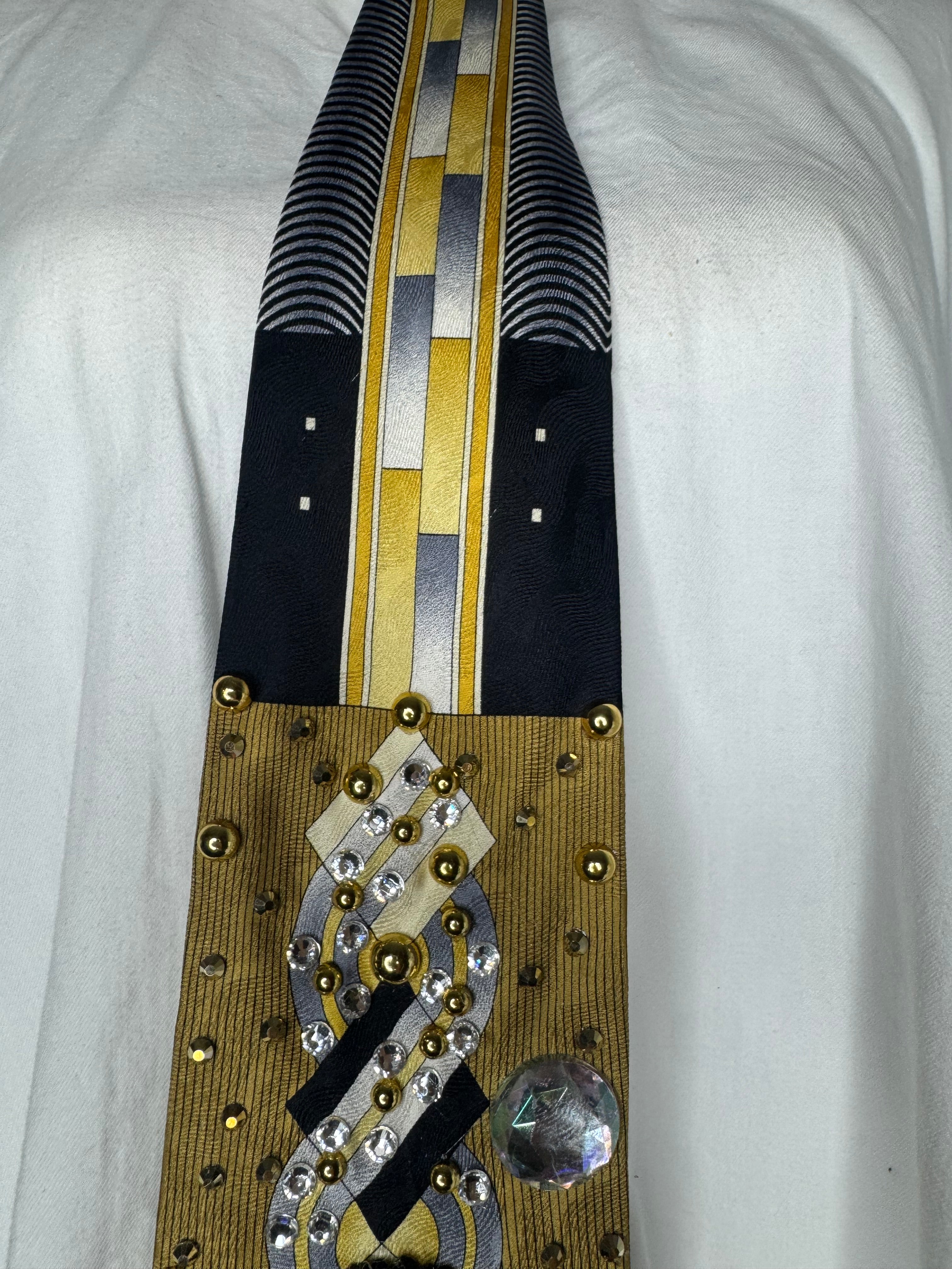 Gold Michael Jackson Hitting T Cross Jump Move in Remember the Time Music Video Tie
