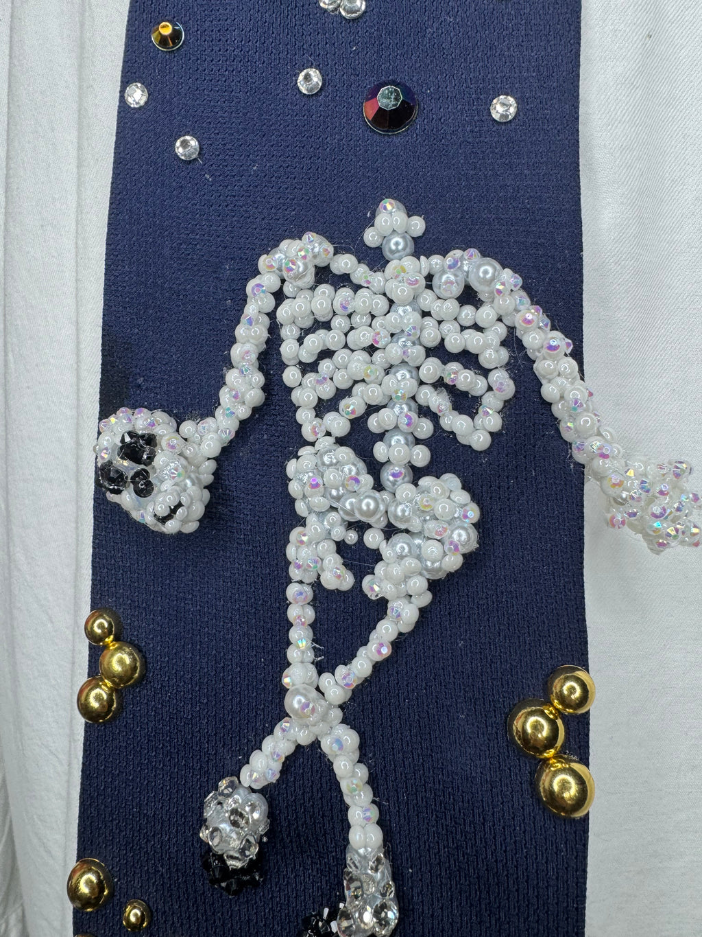 Midnight Blue Skeleton Michael Jackson Hitting Cross Leg Skull As Hat Move In Ghosts Short Film Tie