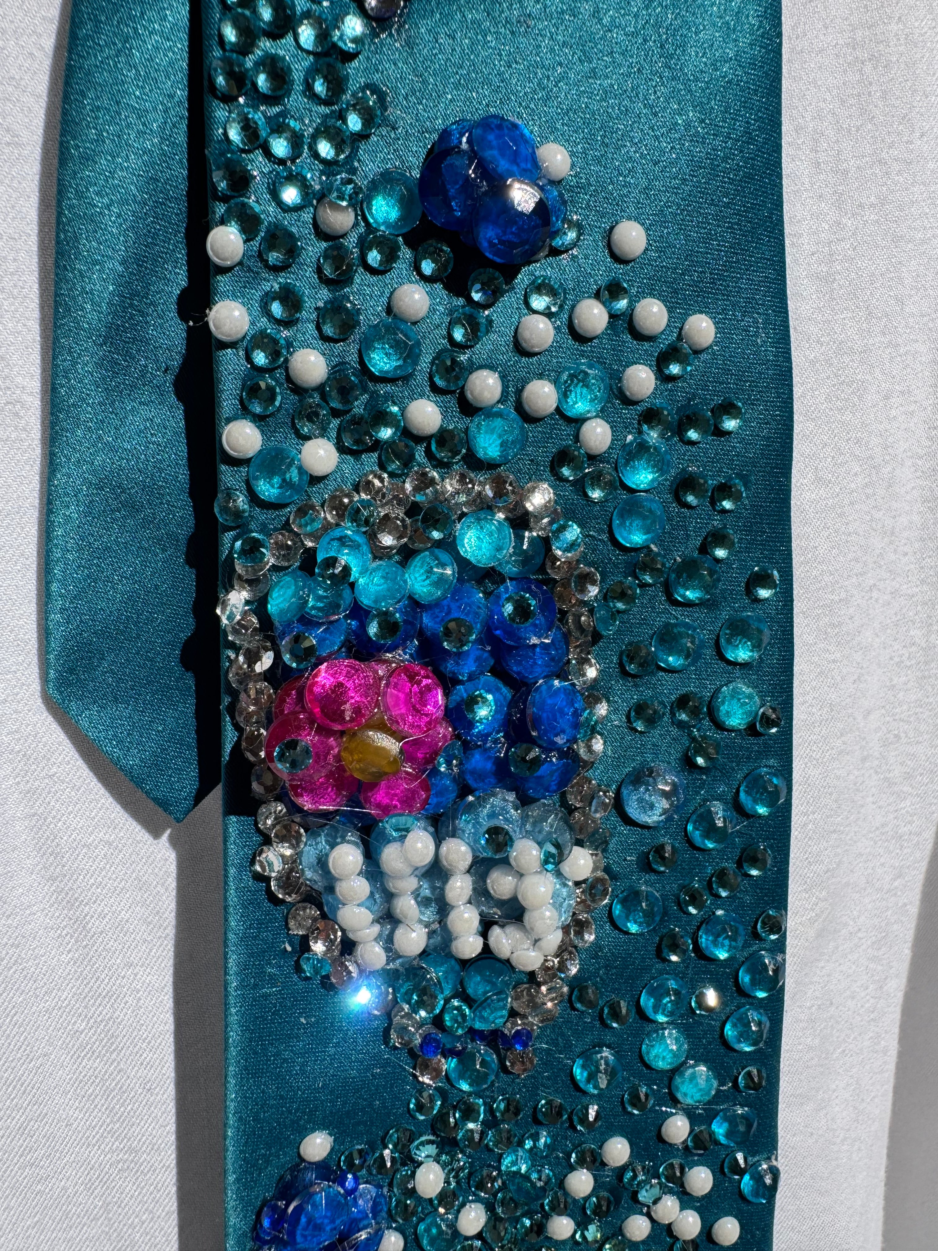 Turquoise Silk Fiji Water Over Fiji Bottle Water Royalty Tie