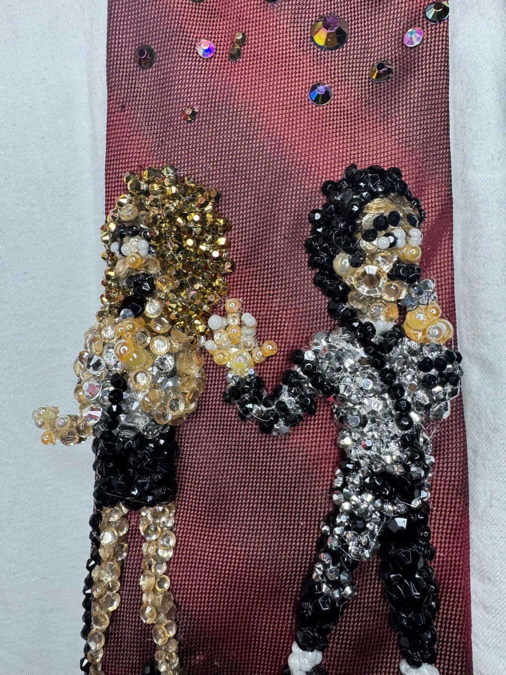 Fire Red Michael Jackson & Sheryl Crow Singing “I just Cant Stop Loving You” Live Wembly Concert for Bad Tour 1988 Tie