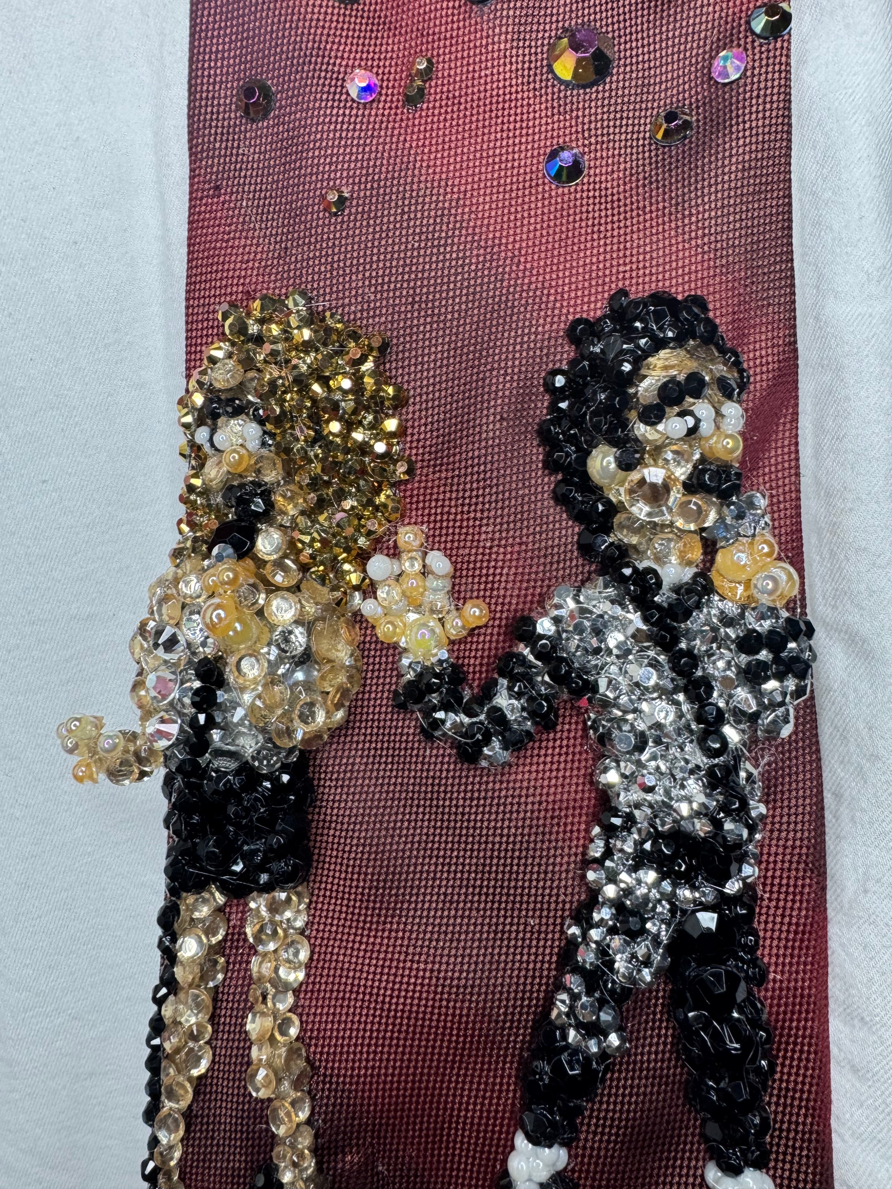 Fire Red Michael Jackson & Sheryl Crow Singing “I just Cant Stop Loving You” Live Wembly Concert for Bad Tour 1988 Tie
