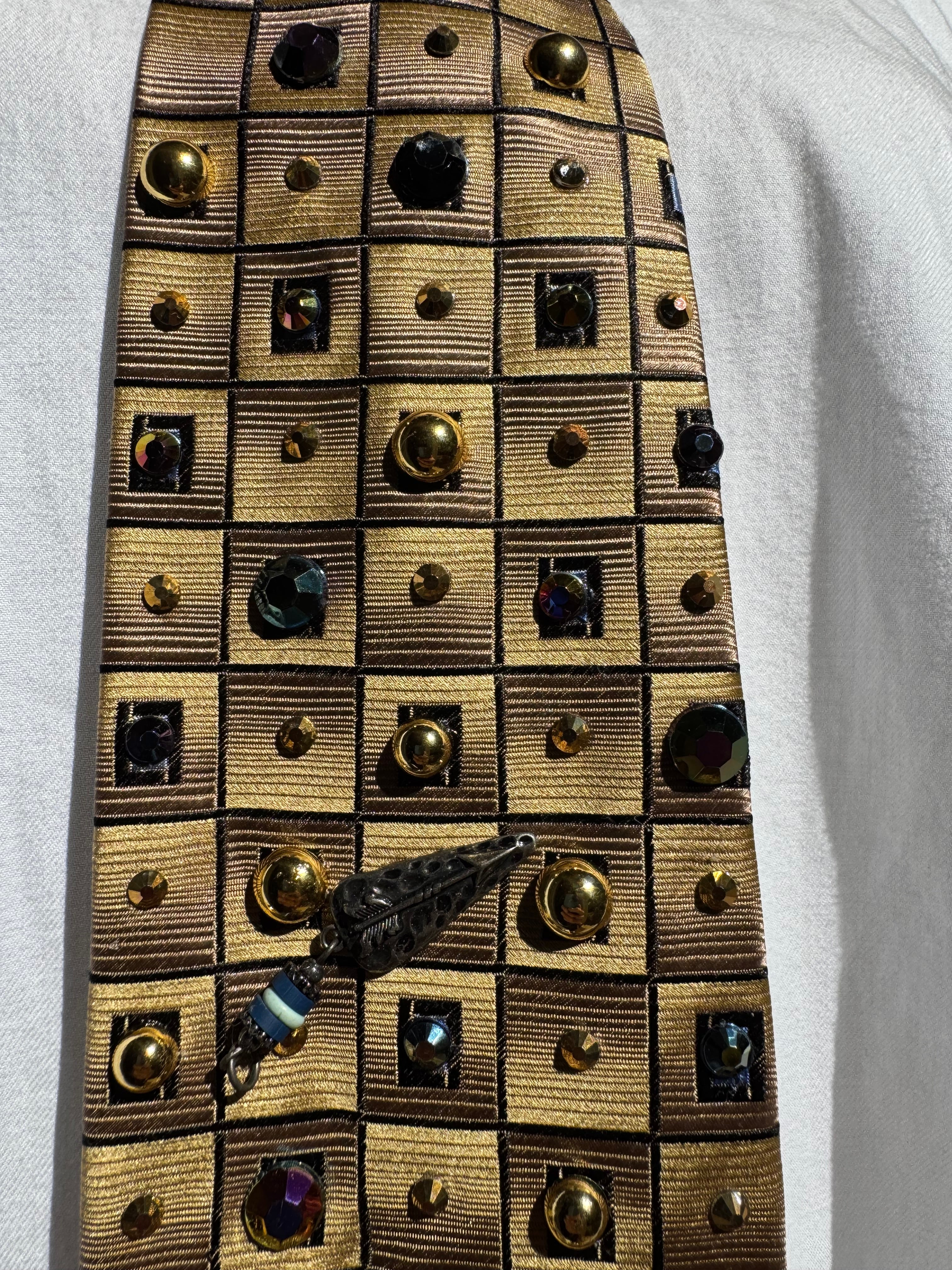 Gold Native Warrior Bow and Arrows Nature Royalty Tie