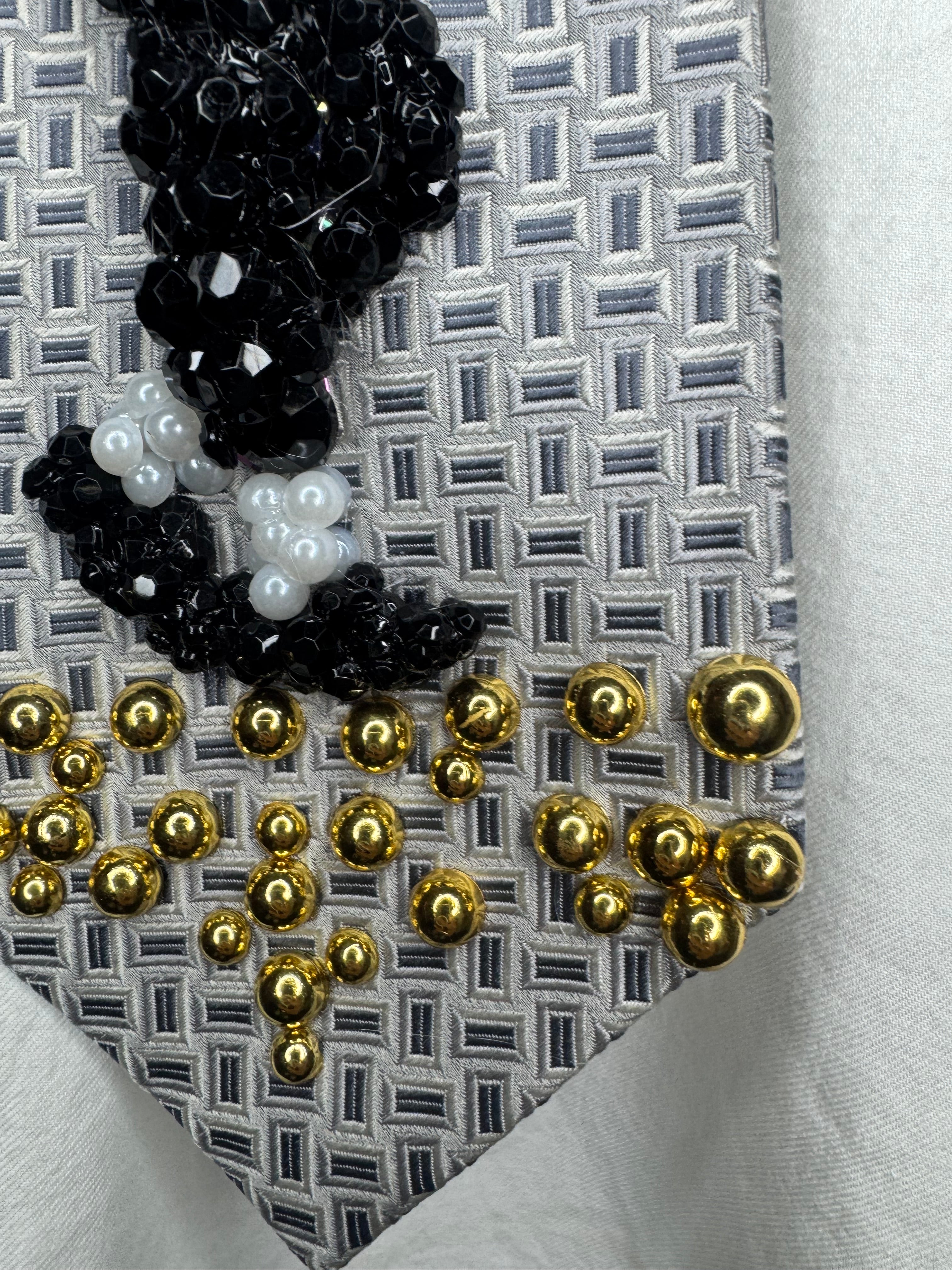 Grey Michael Jackson Hitting Rattle Snake Move Wembly Concert Bad Tour 1988 Tie