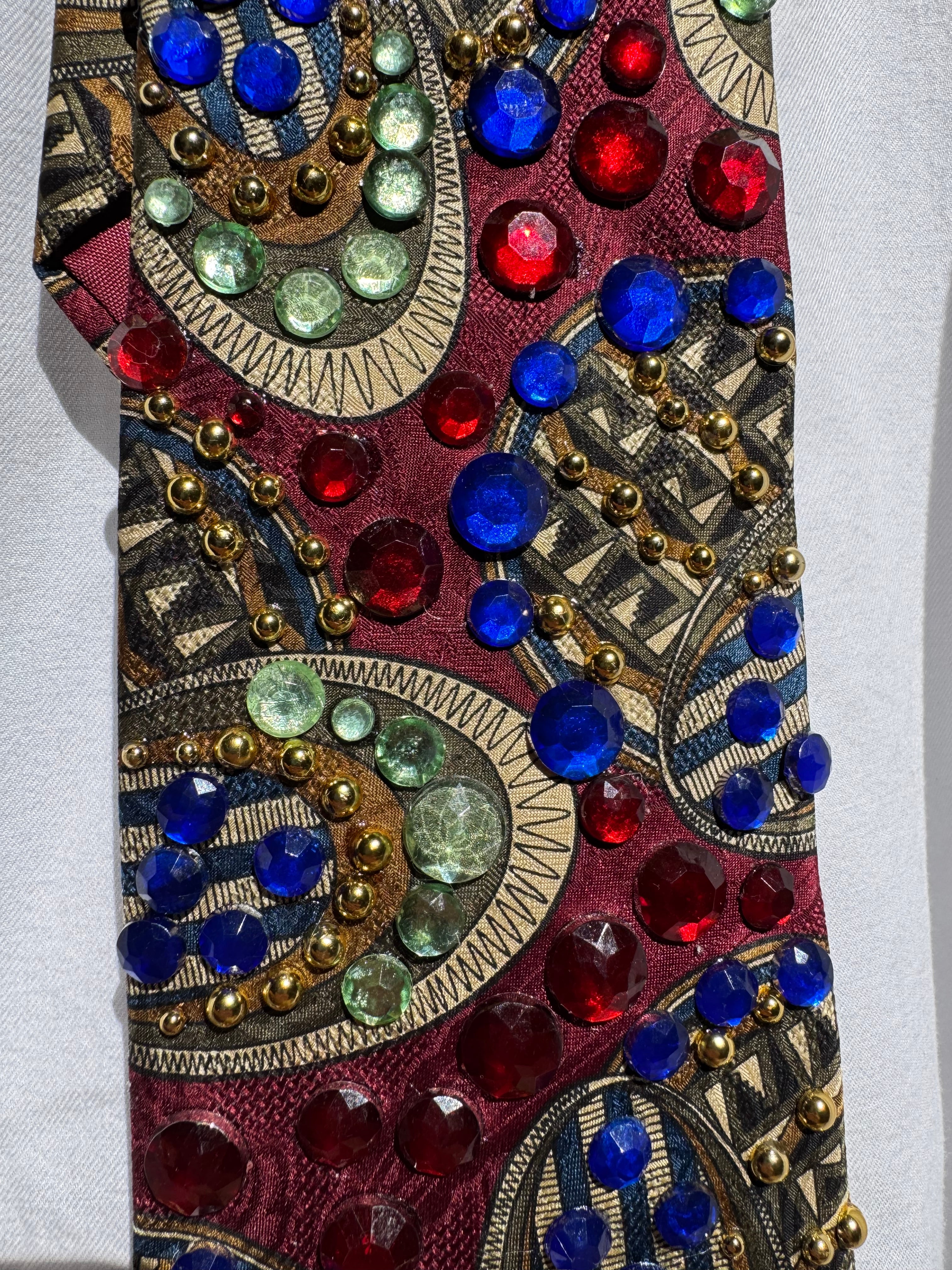Red Futuristic Oval Bowling Royalty Tie