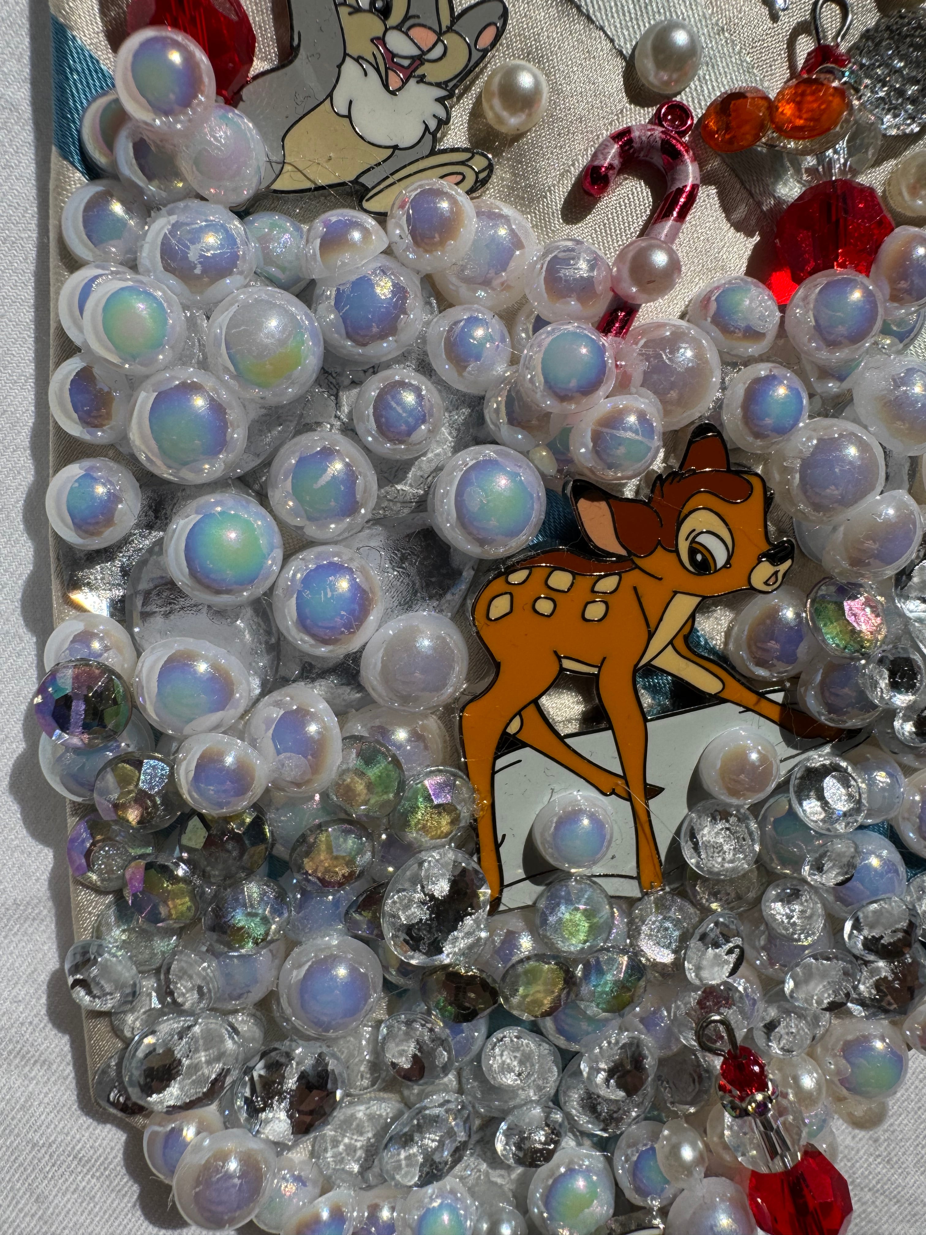 White And Light Blue Striped Bambi In Winterland Movie Tie