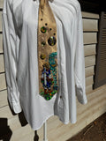Gold Legendary Link Watching Waterfall Zelda Video Game Tie