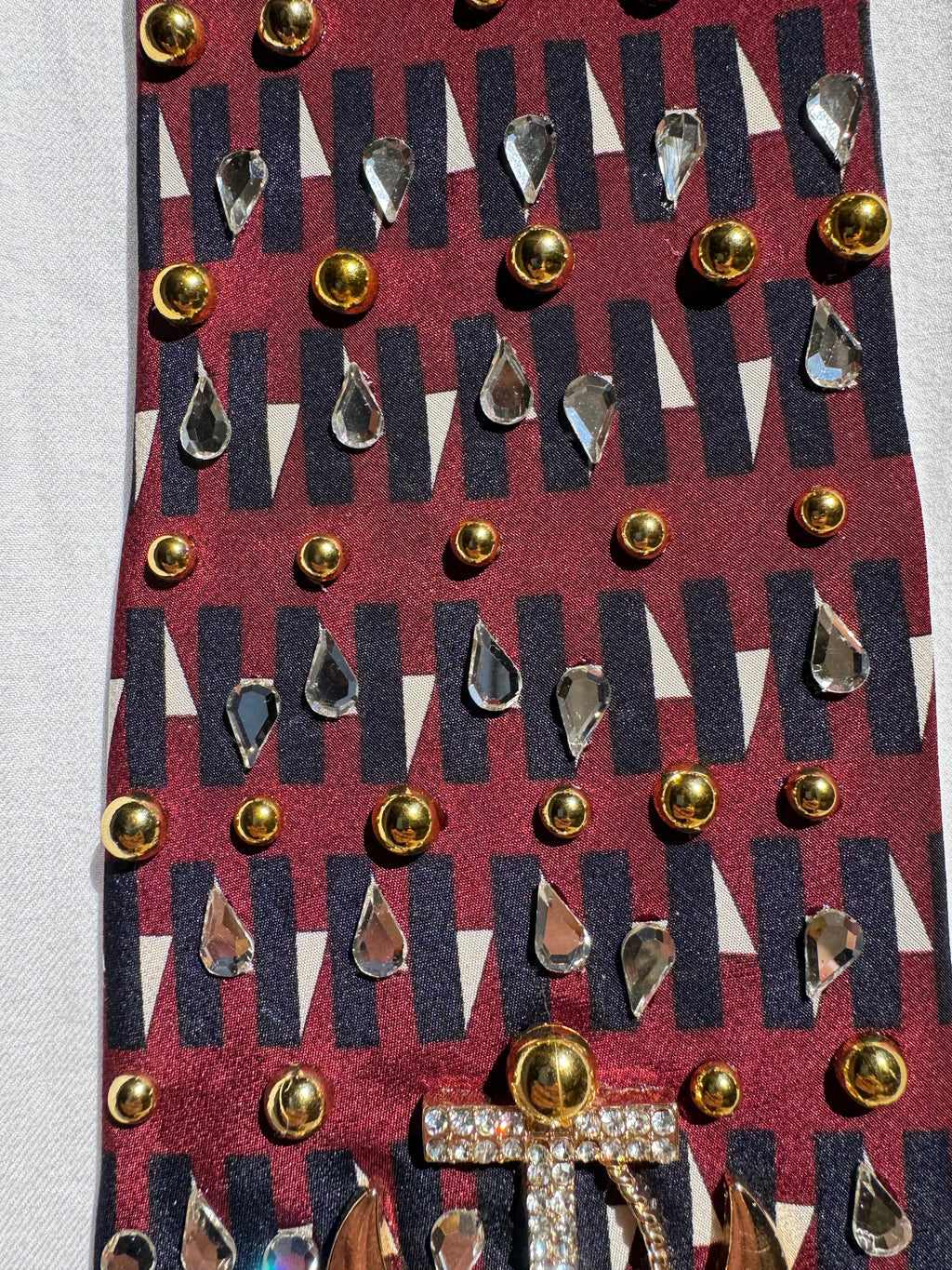 Burgundy Mini Sailor Ships Anchored Nautical Tie