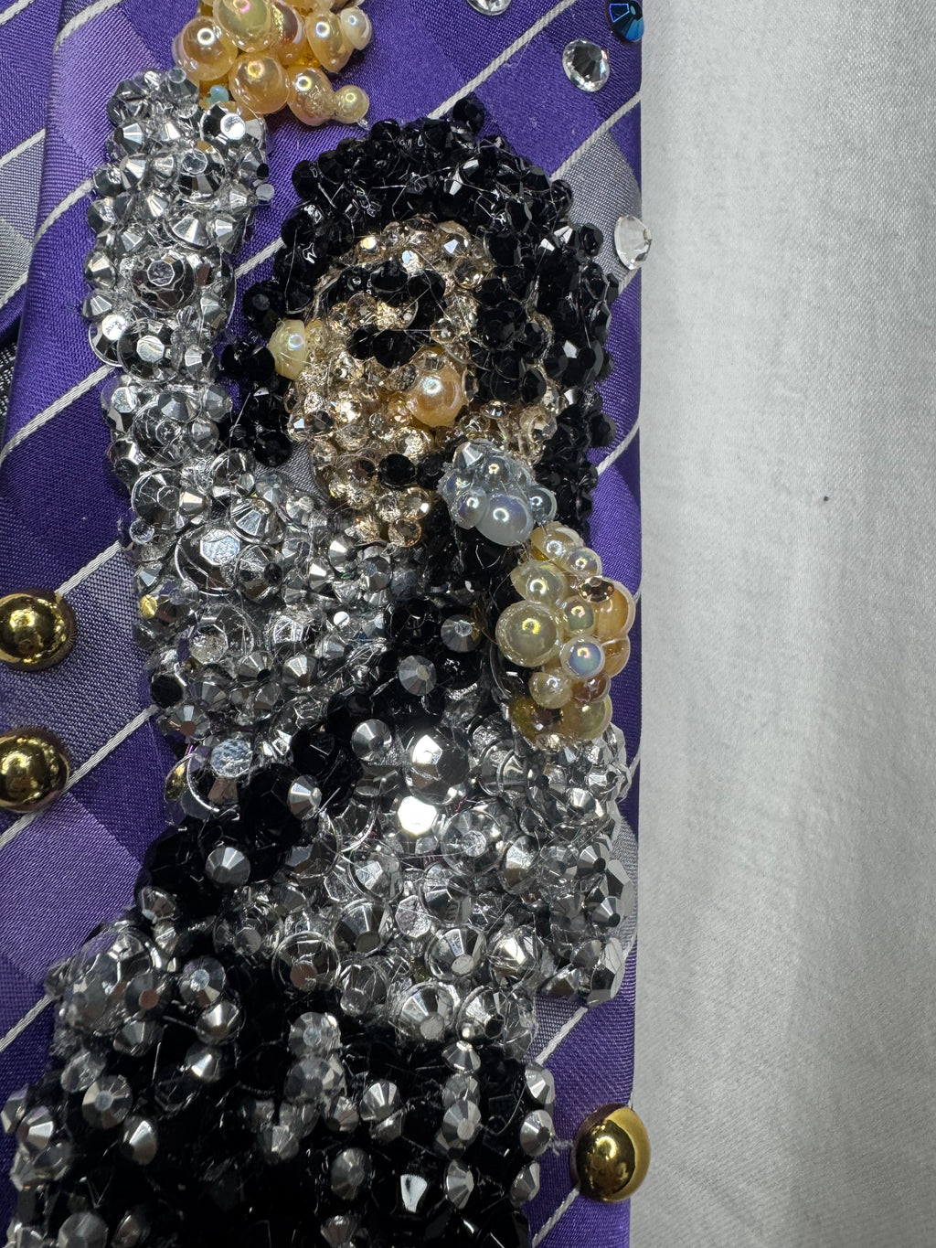 Purple Michael Jackson Hand to Sky Pose Human Nature Bad Tour Wembly Concert 1979 Tie