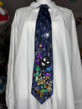 Navy Blue Symbiote Suite Spiderman Vs Sandman in the City Tie