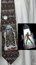 Olive Green and Blue Michael Jackson Chrome Armor MJ-2040 Space Shuttle Intro For HIStory World Tour In Munich 1997 Tie