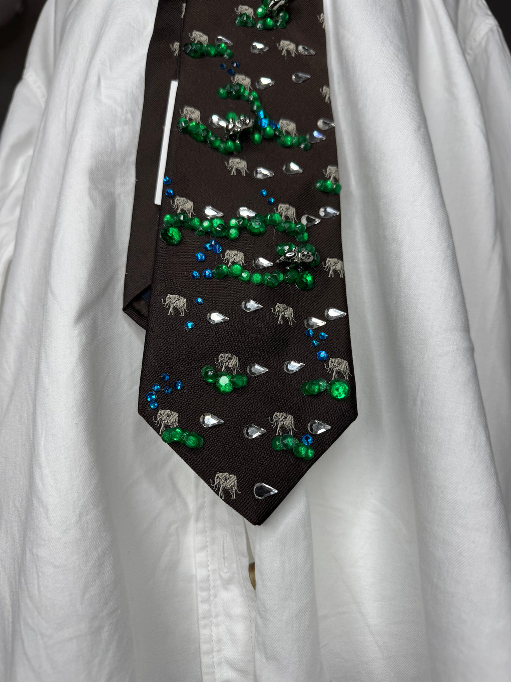 Brown Family of Elephants Walking Through Nature Royalty Tie
