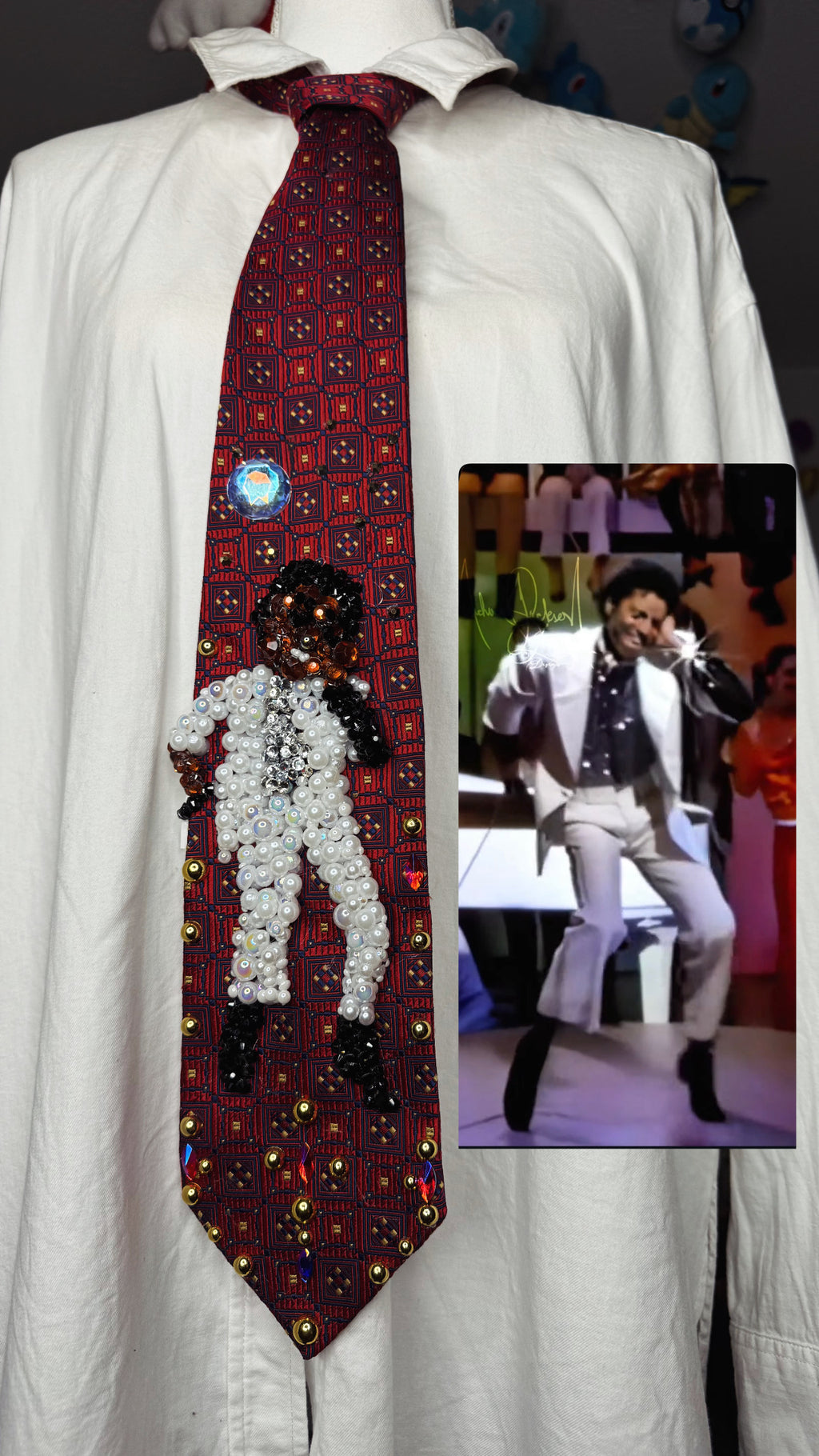 Red Michael Jackson Hitting Ankle Breaking Move on The Diana Ross Show 1979 Tie