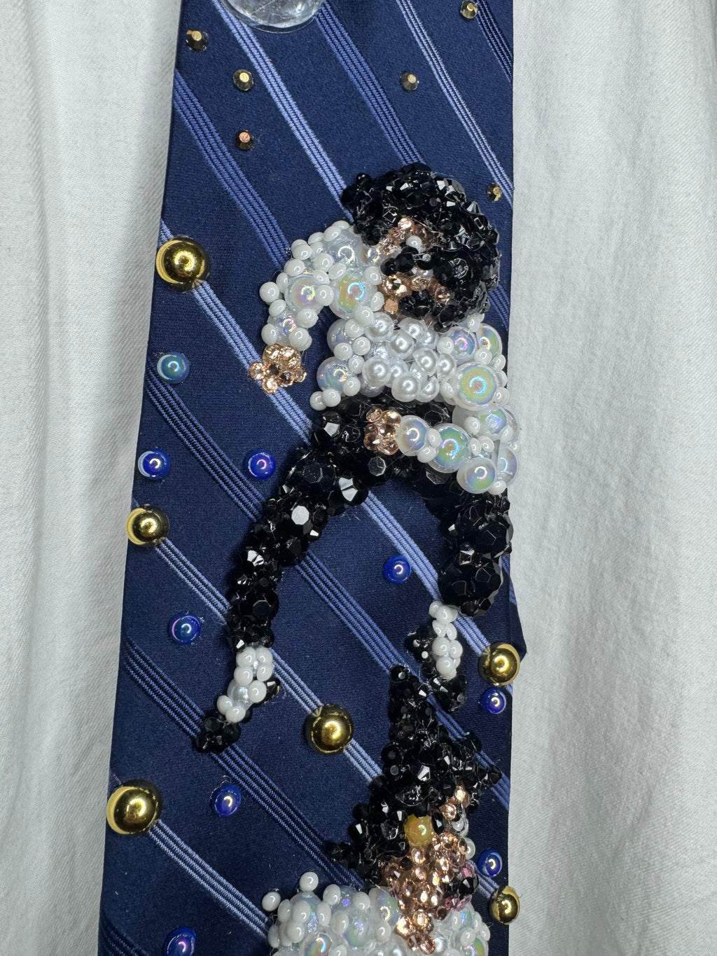 Navy Blue Striped Michael Jackson Double Dance Scene From Ghosts Short Film