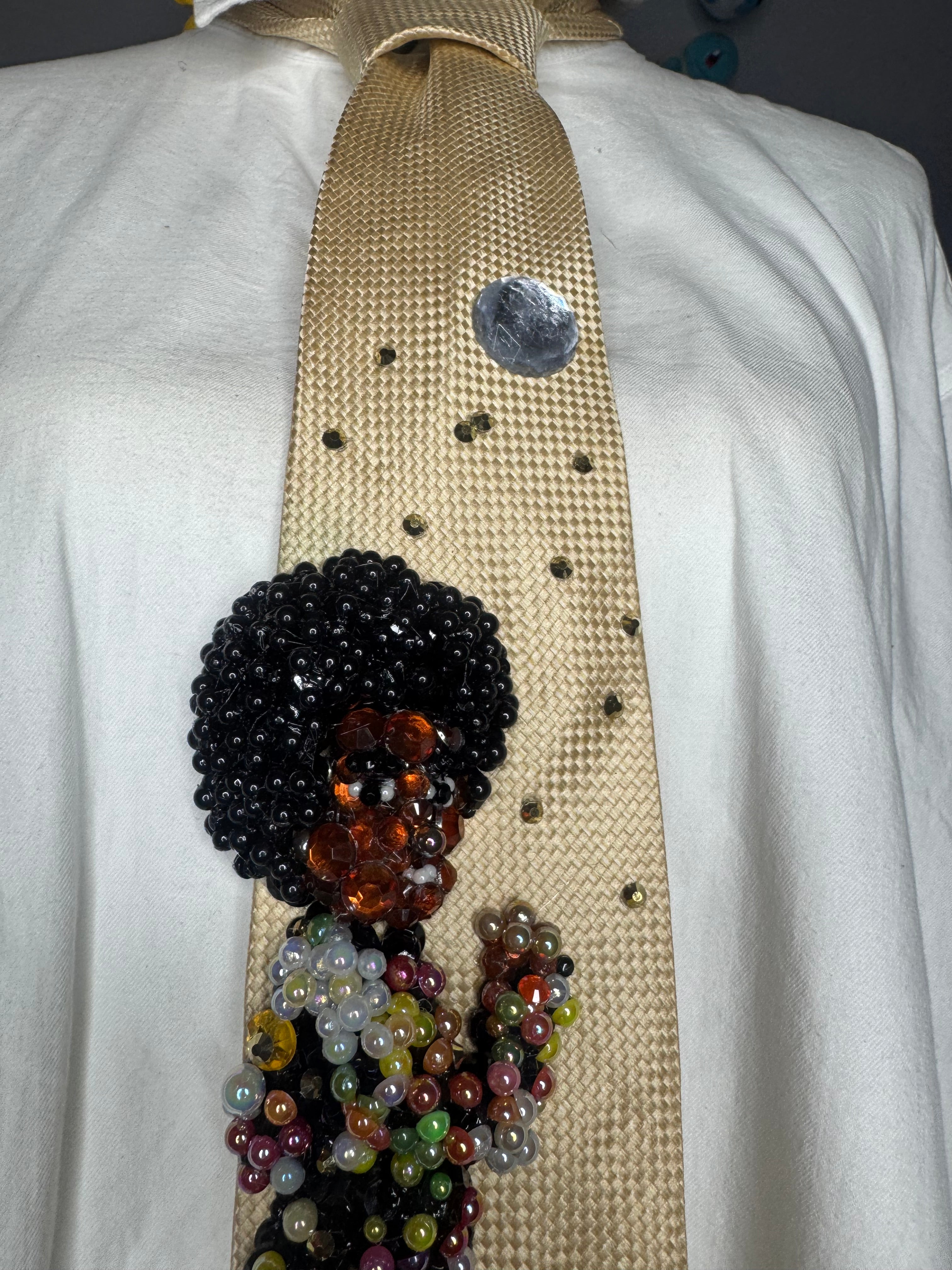 Yellow Michael Jackson Stand Pose Floral Polo and Bell Bottoms Photoshoot 1971 Tie