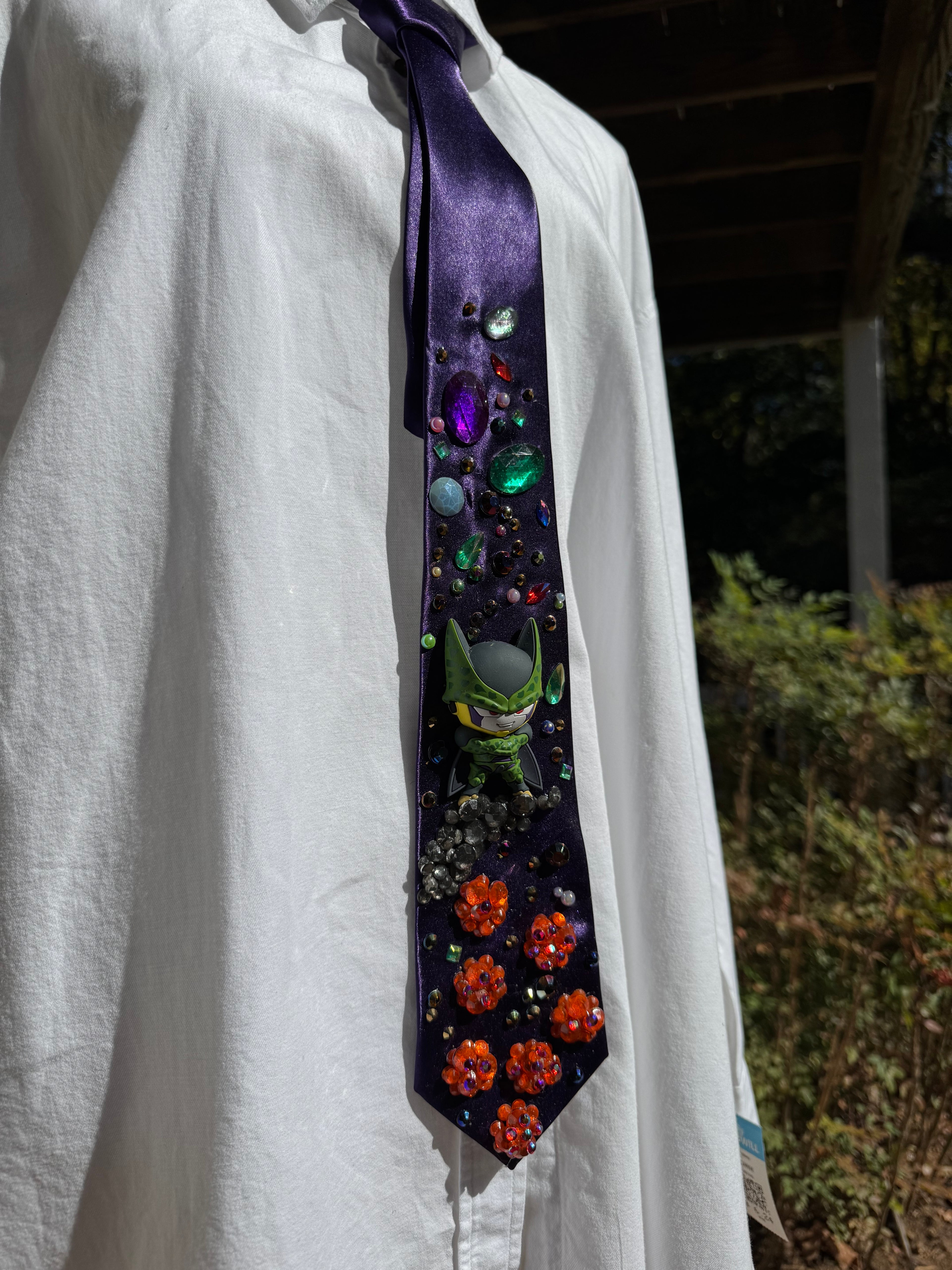 Purple Silk Cell Aura Farming Over All 7 Dragon Balls DBZ Tie