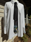 Black Colorful Dragon Spitting Iridescent Flames Tie