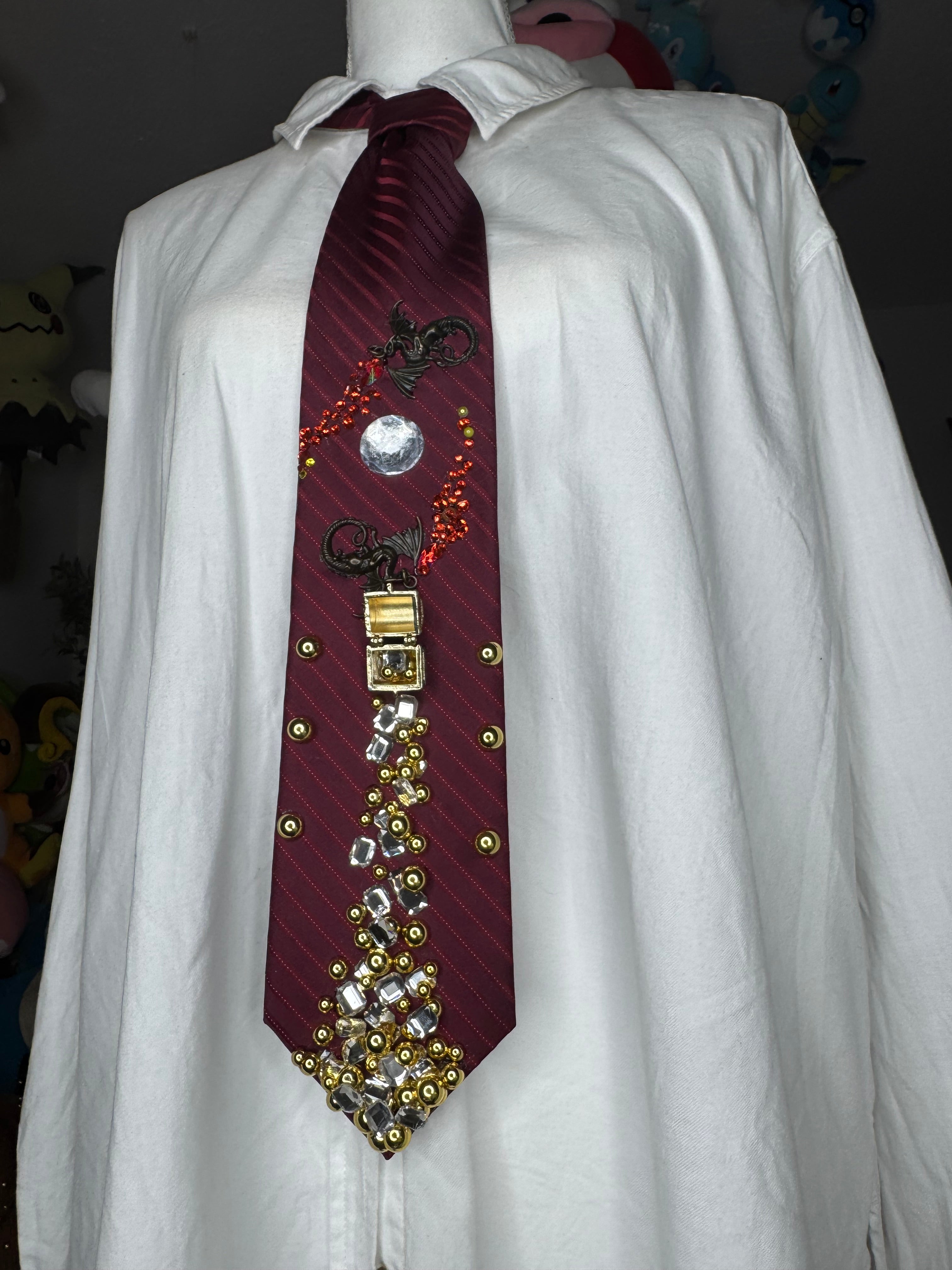 Red Dragons and Hidden Treasure Royalty Tie