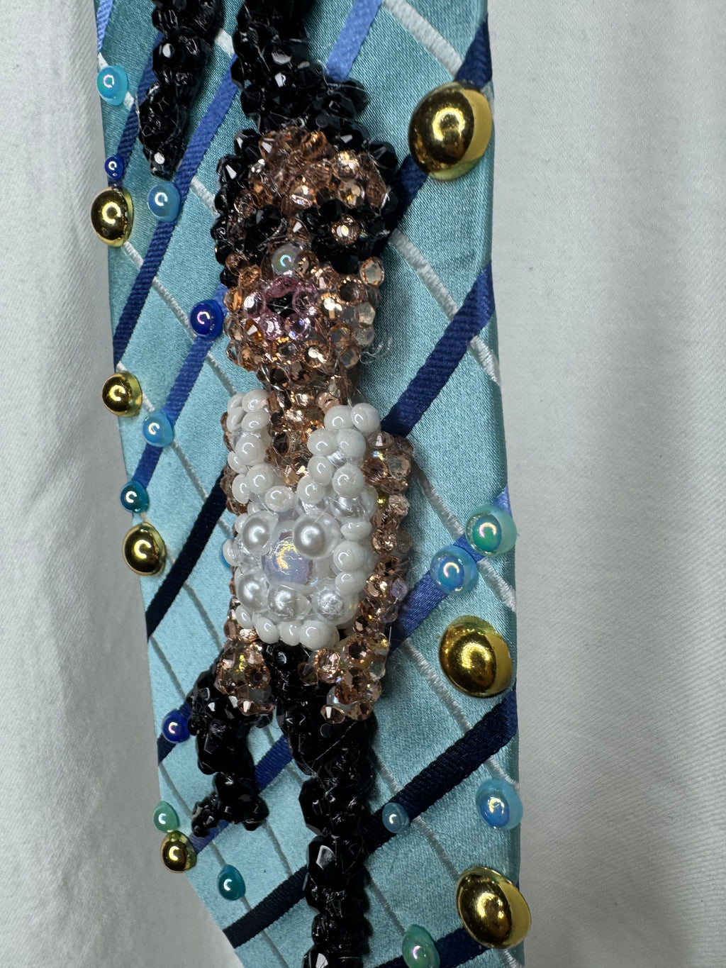 Light Blue Striped Michael Jackson Double Dance Scene From In the Closet Music Video Tie