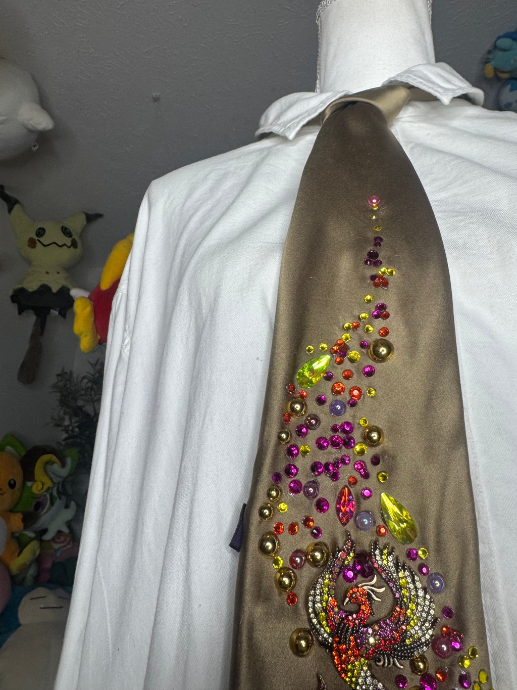 Brown Silk Aura Colored River Phoenix Royalty Nature Tie