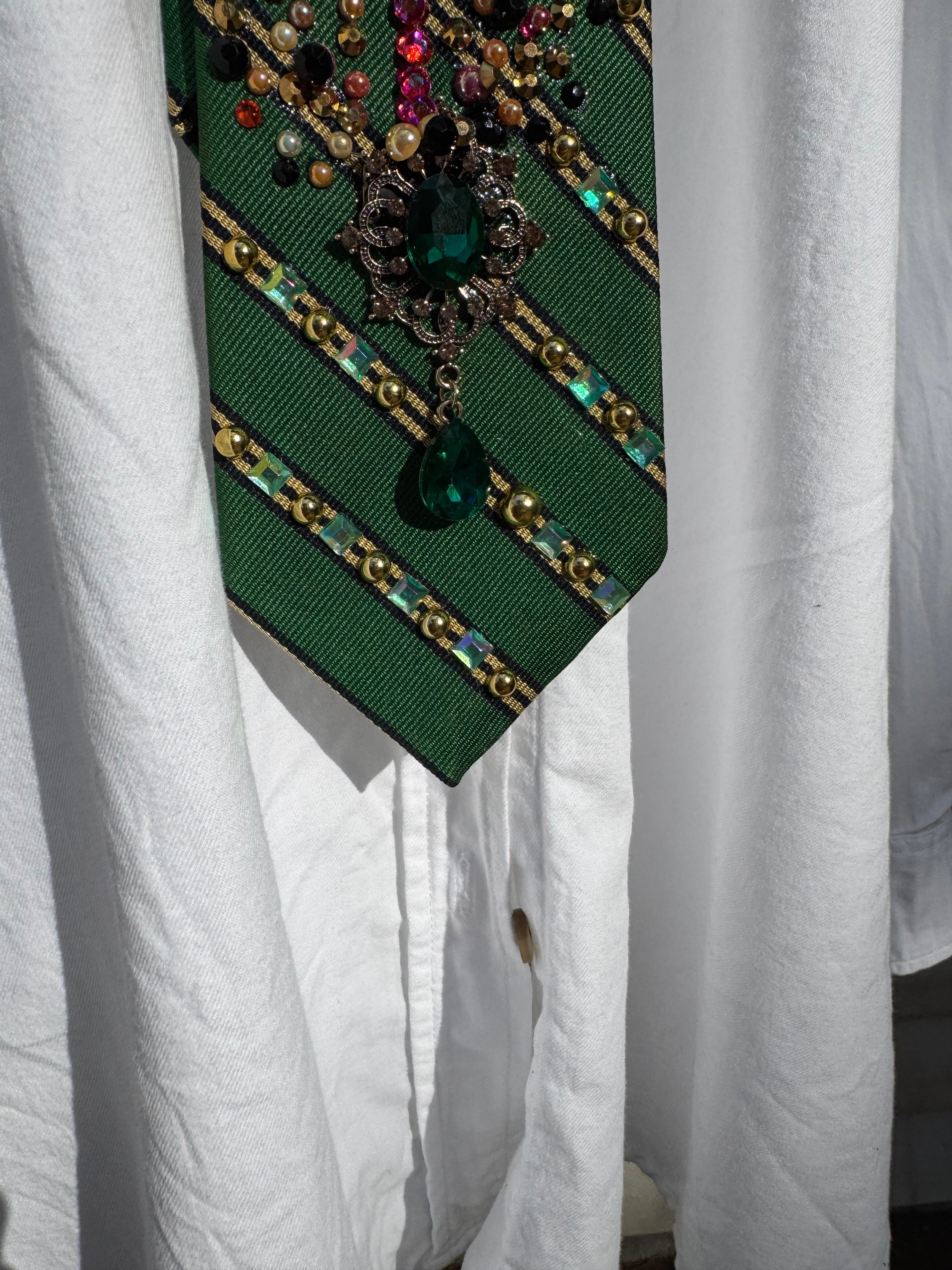 Green Laser Eye Trex Attacking Charm Royalty Tie