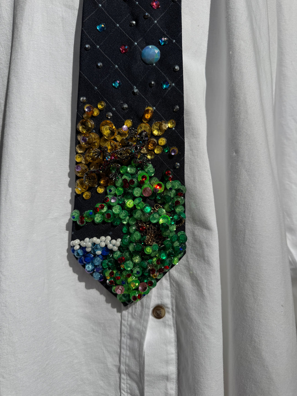 Navy Blue Hidden Mad Jaguar Nature Royalty Tie