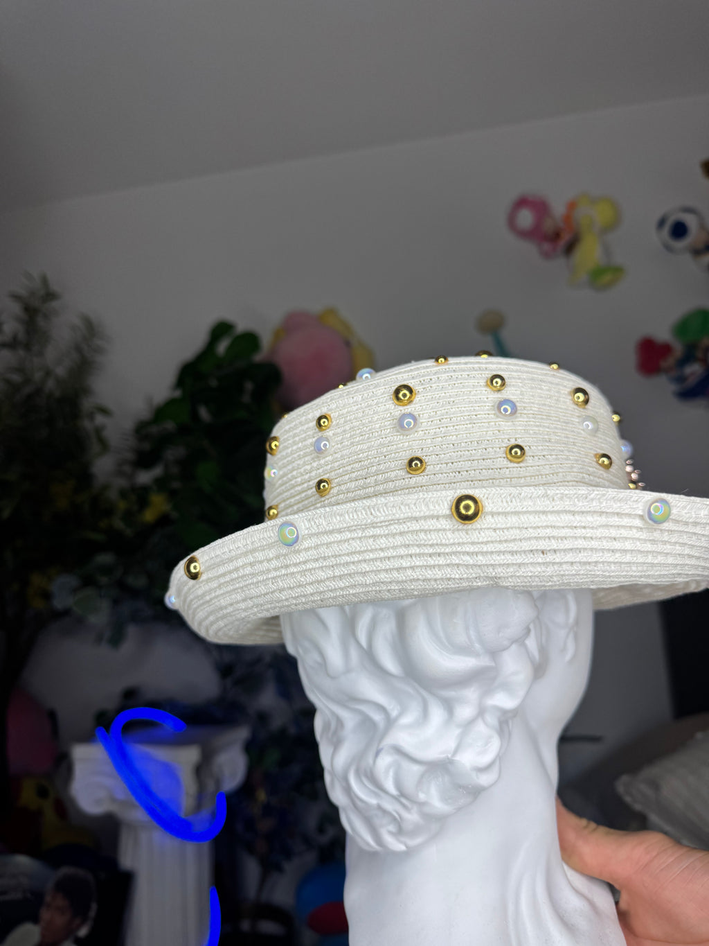 White Curved Brim High Class Royalty Hat