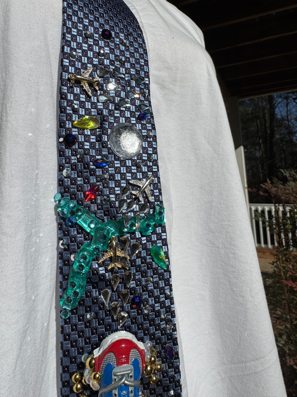 Light Blue Baby Luigi About to Fly On Sunshine Airport 200cc Mario Kart Tie