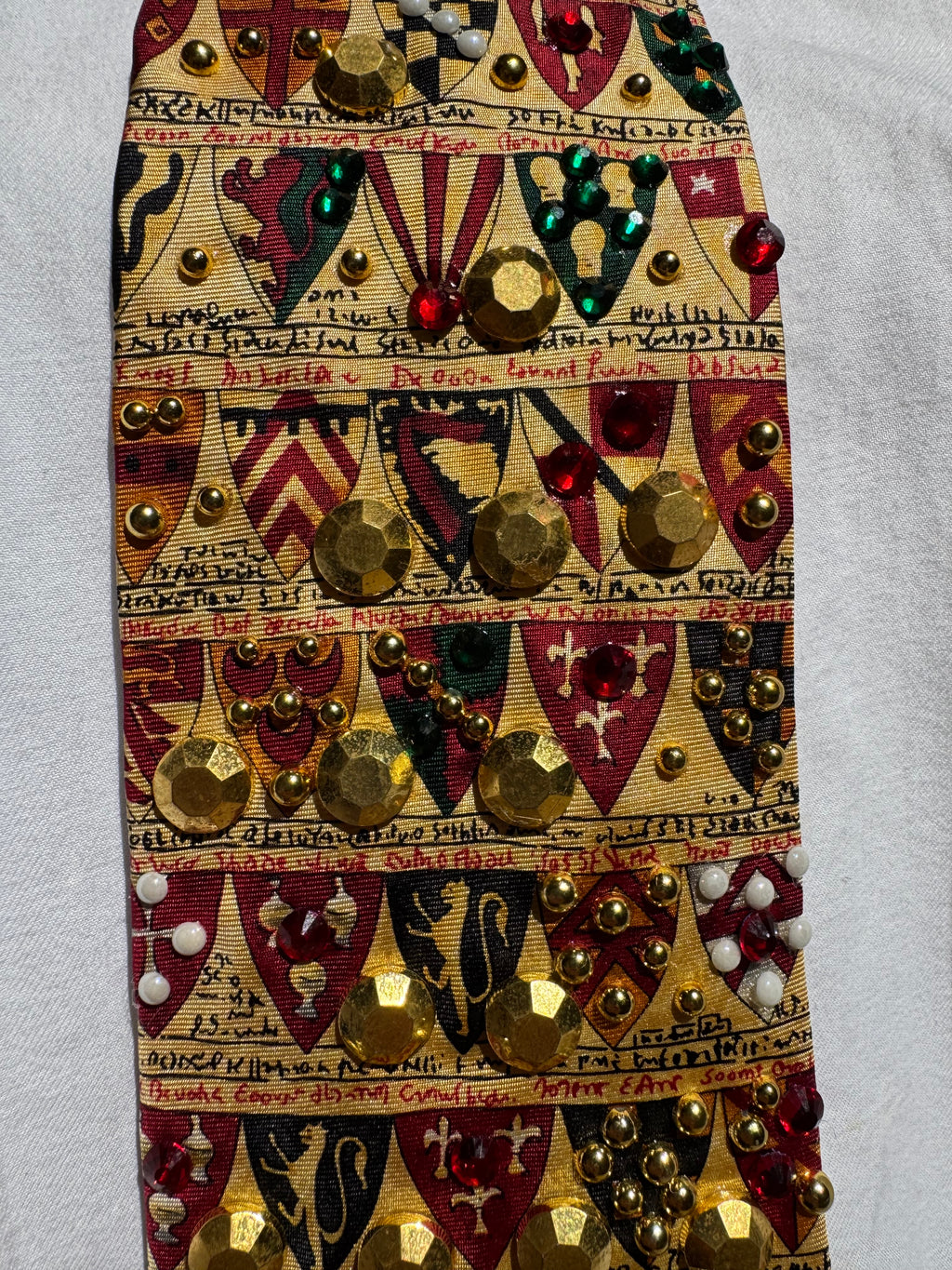 Gold Renaissance Medieval Shields High Class Royalty Tie
