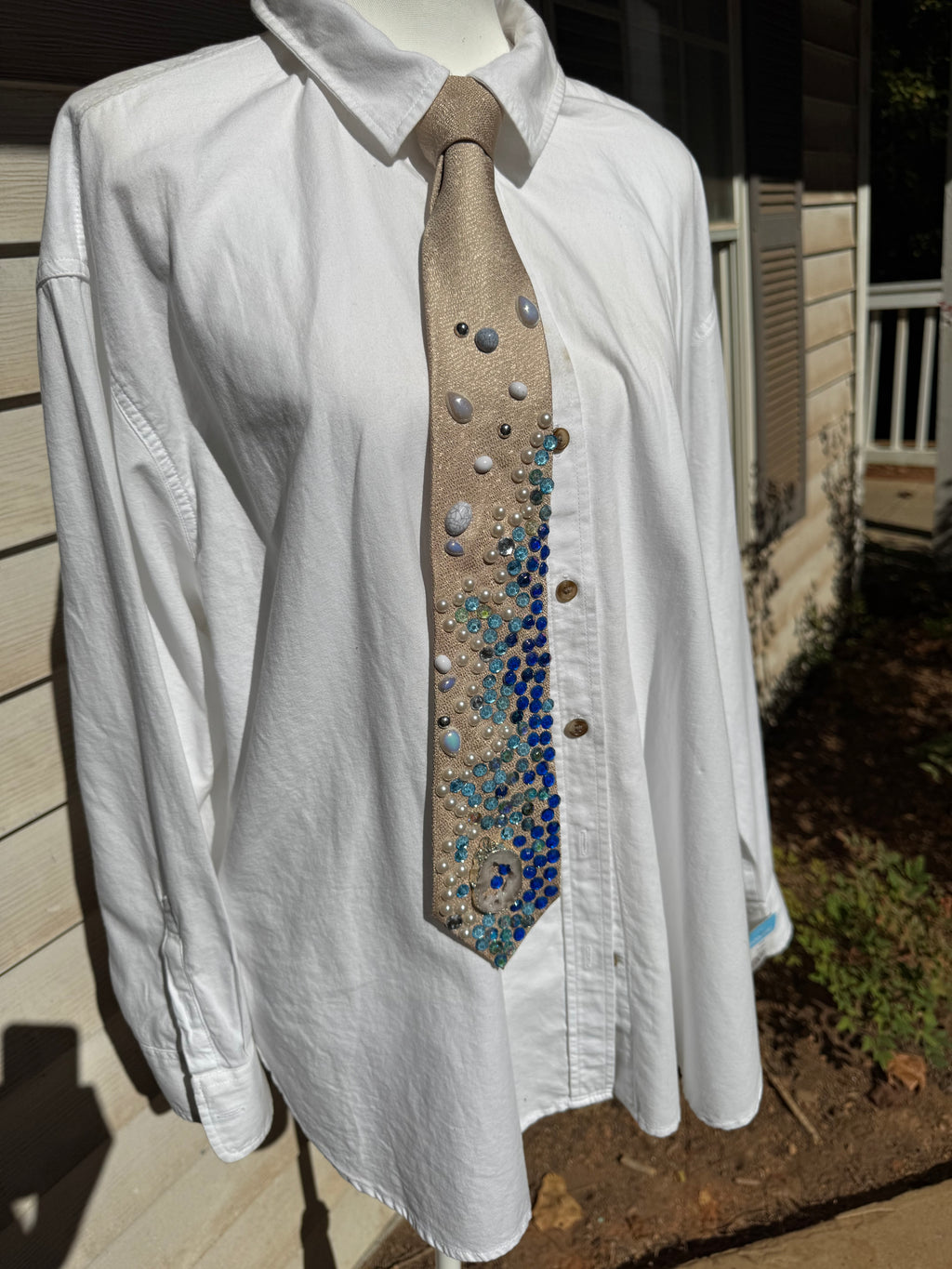 Beige Overview of Beach Nautical Vacation  Tie