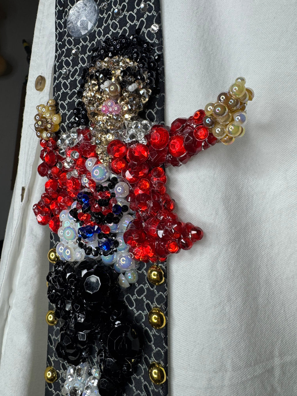 Black Michael Jackson In the Air Starting Beat It On Victory Tour Toronto 1984 Tie