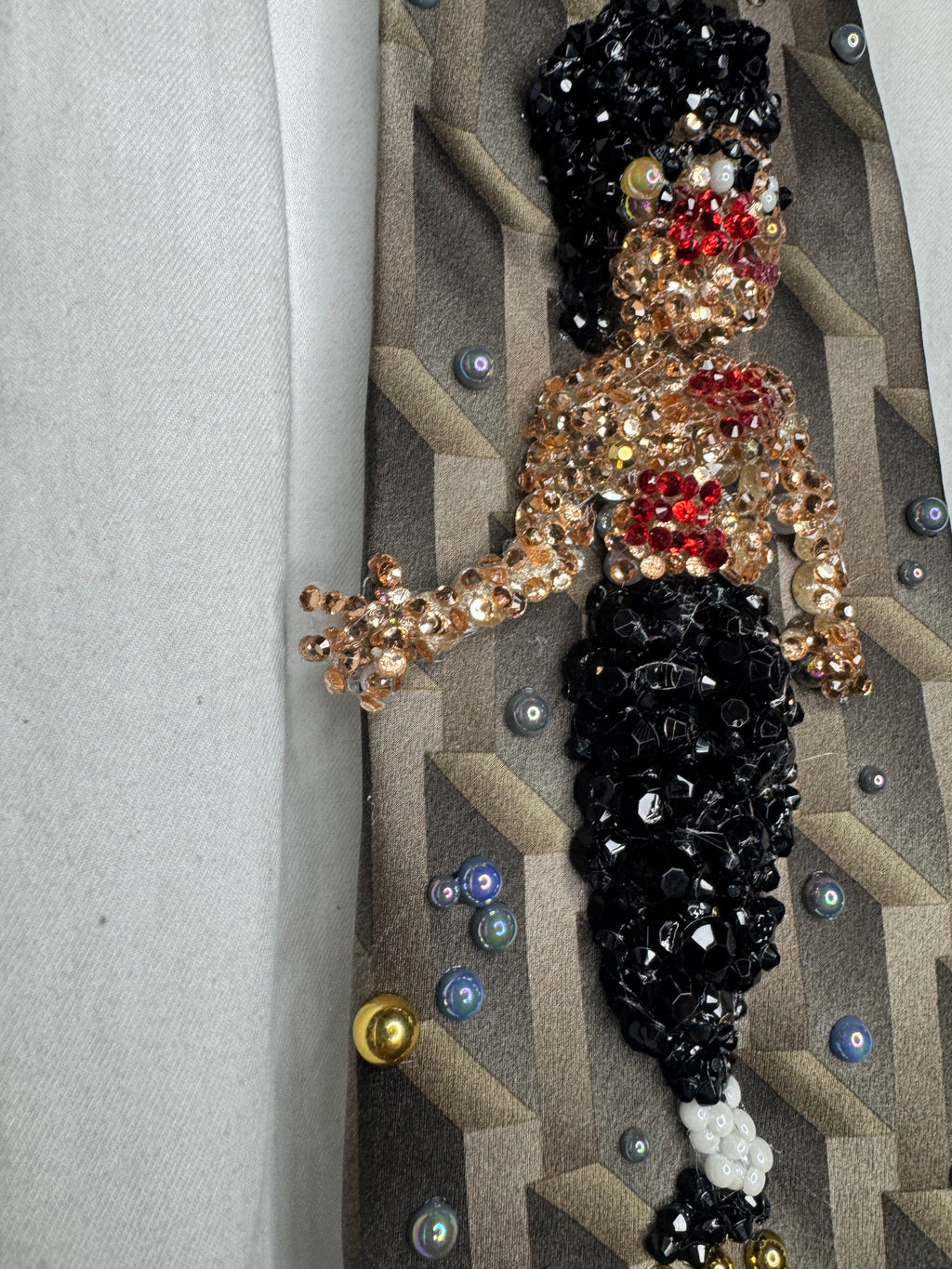 Brown Bruce Lee Fighting Wolverine Hand Enemy in Enter the Dragon Movie 1973 Tie