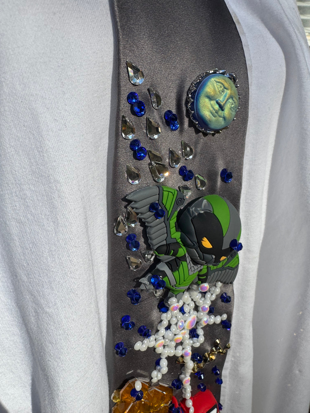 Grey Silk Spiderman Vs The Vulture Over the City In a Storm Spiderman Tie