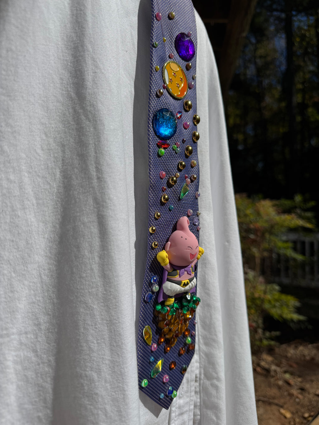 Purple Majin Buu Punching Dragon Ball DBZ Tie
