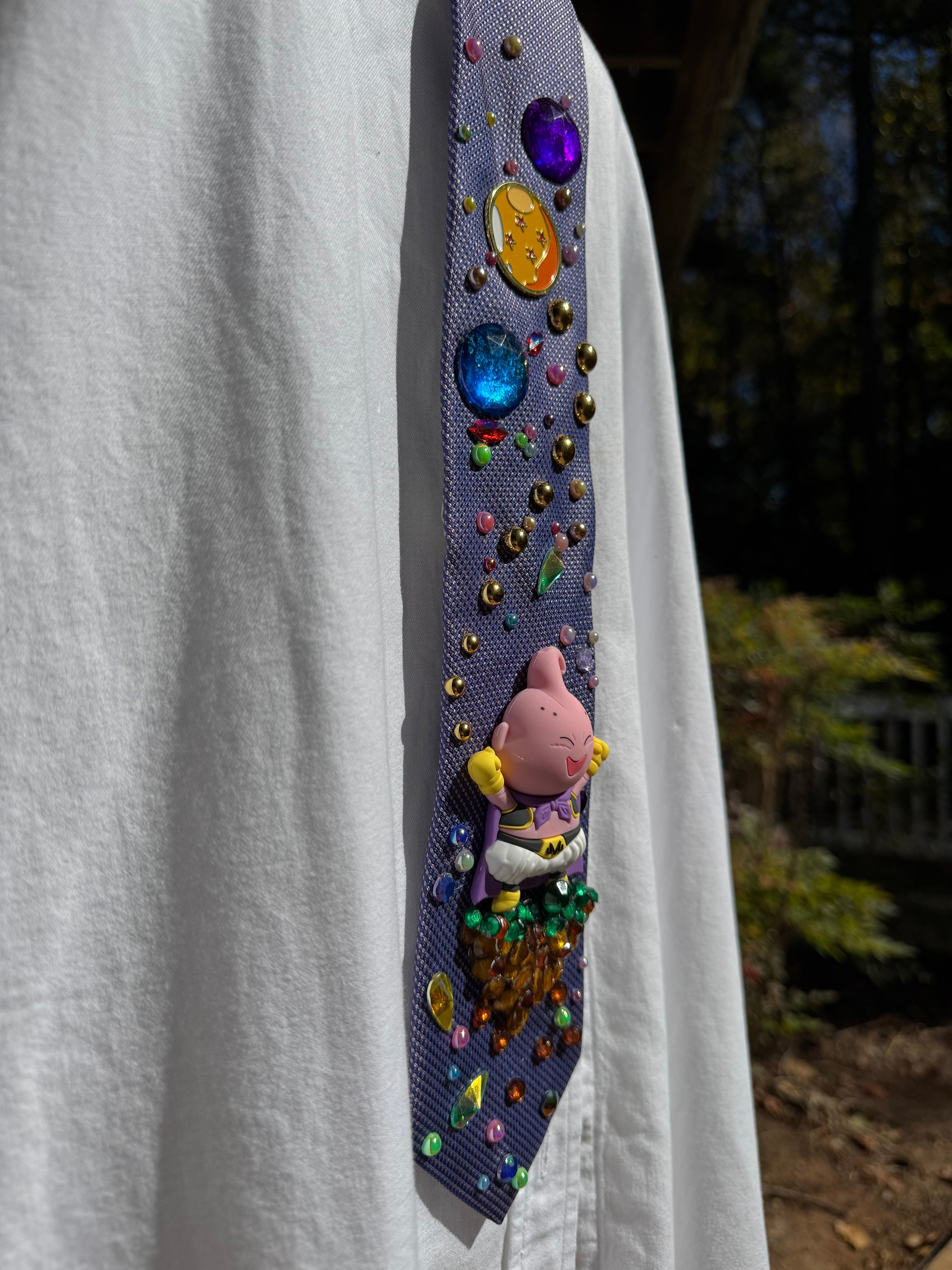 Purple Majin Buu Punching Dragon Ball DBZ Tie