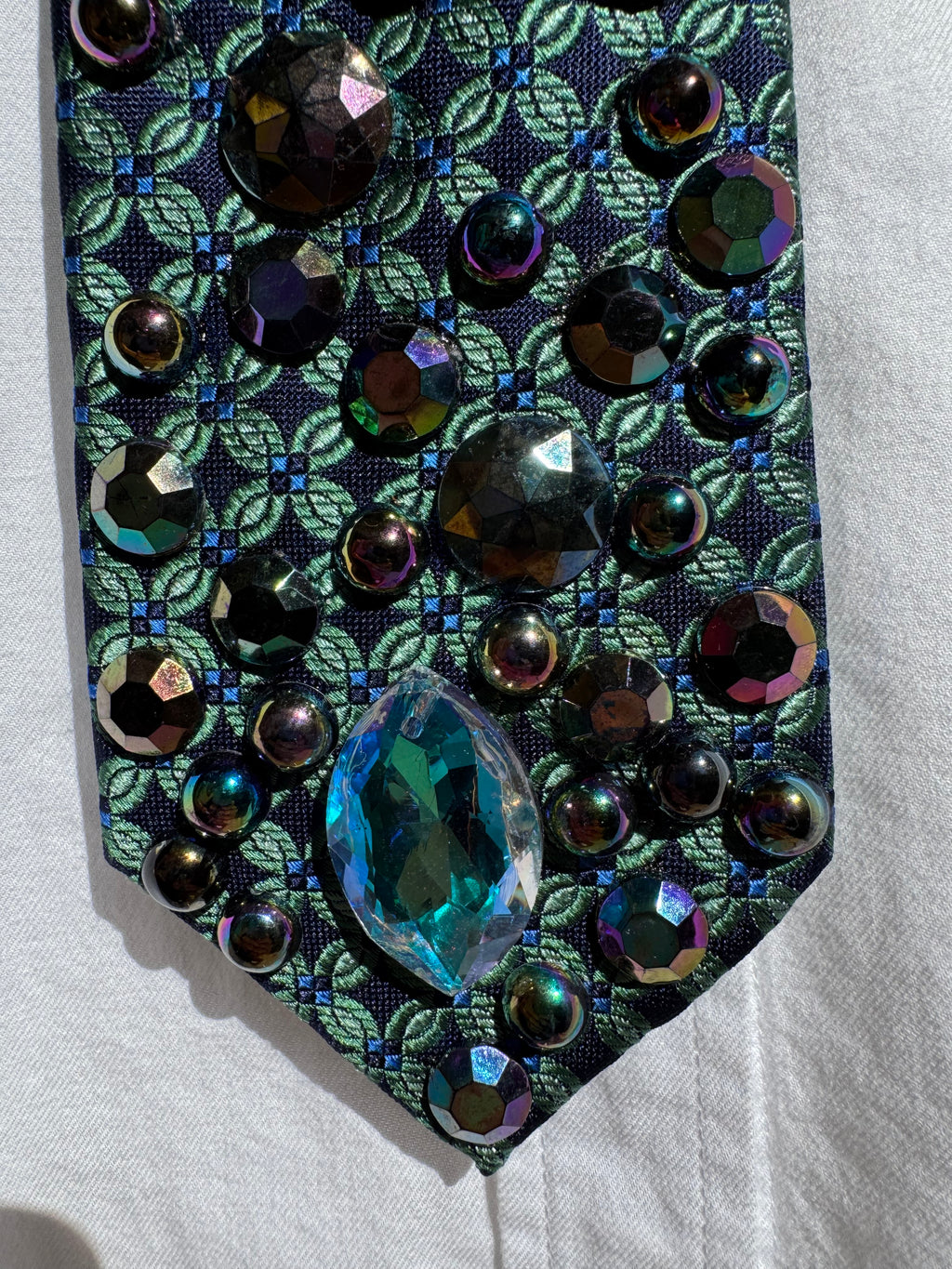 Turquoise Dark Iridescent Peacock Nature Royalty Tie