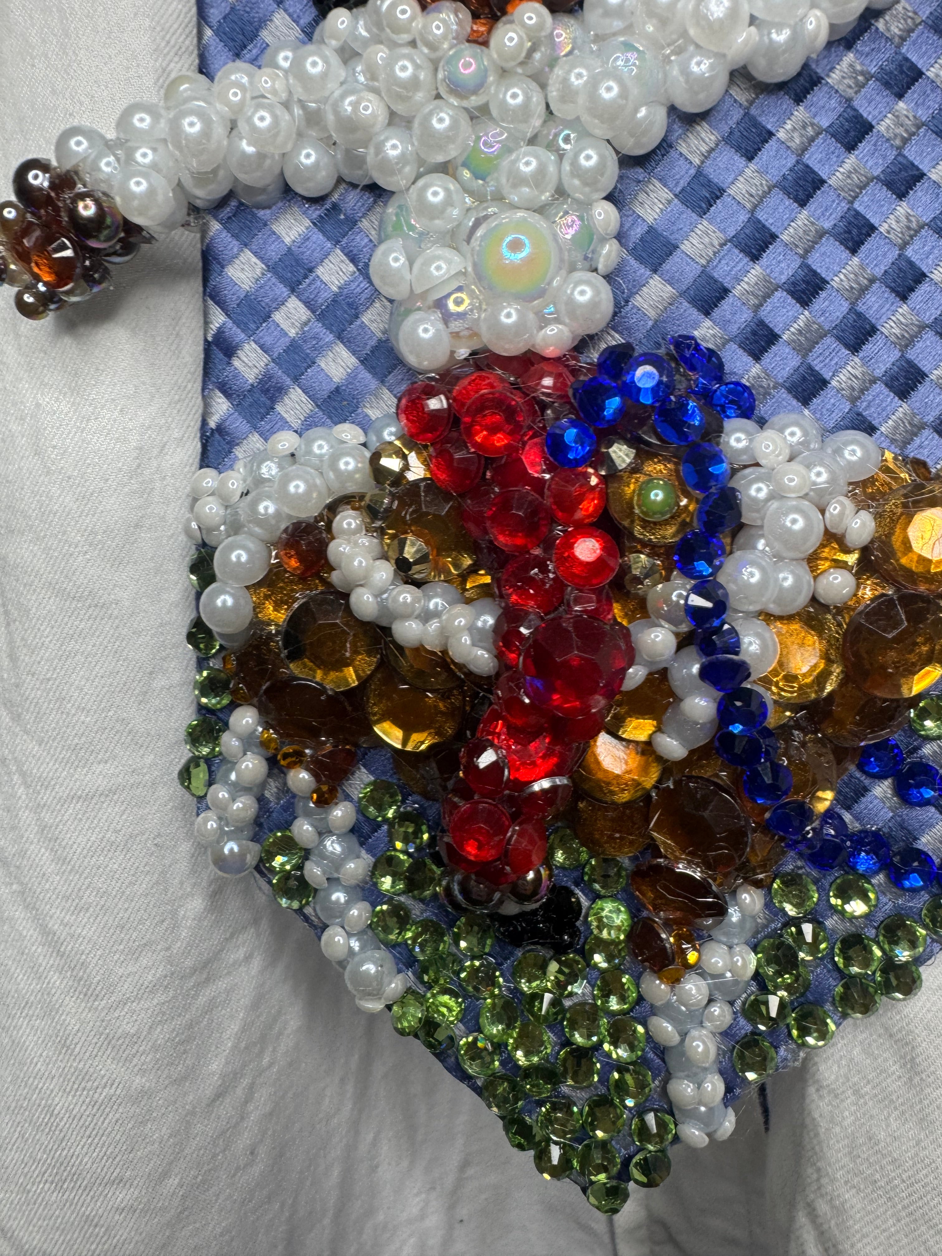 Blue Michael Jackson Smiling Being Free While Horseback Riding Tie