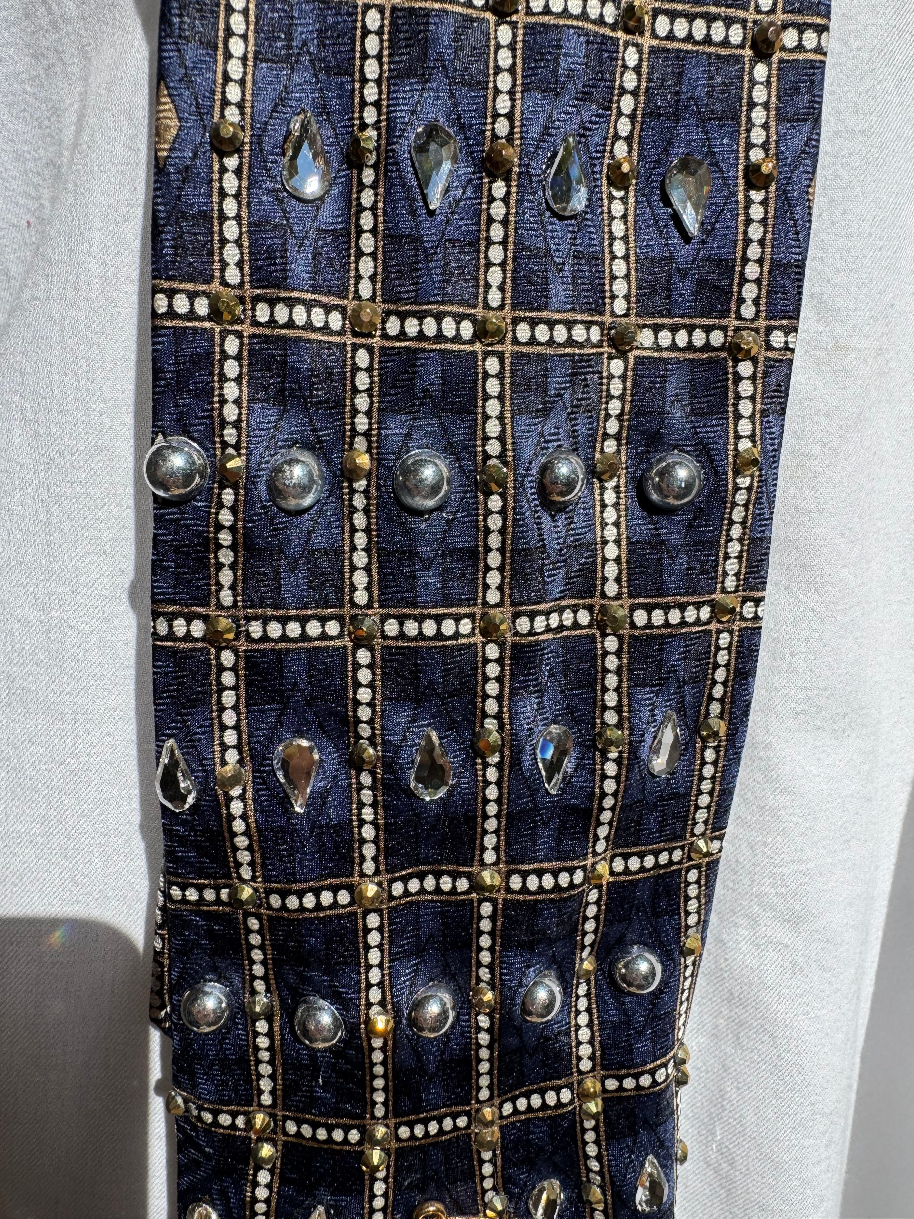 Navy Blue Teardrops High Class Royalty Tie