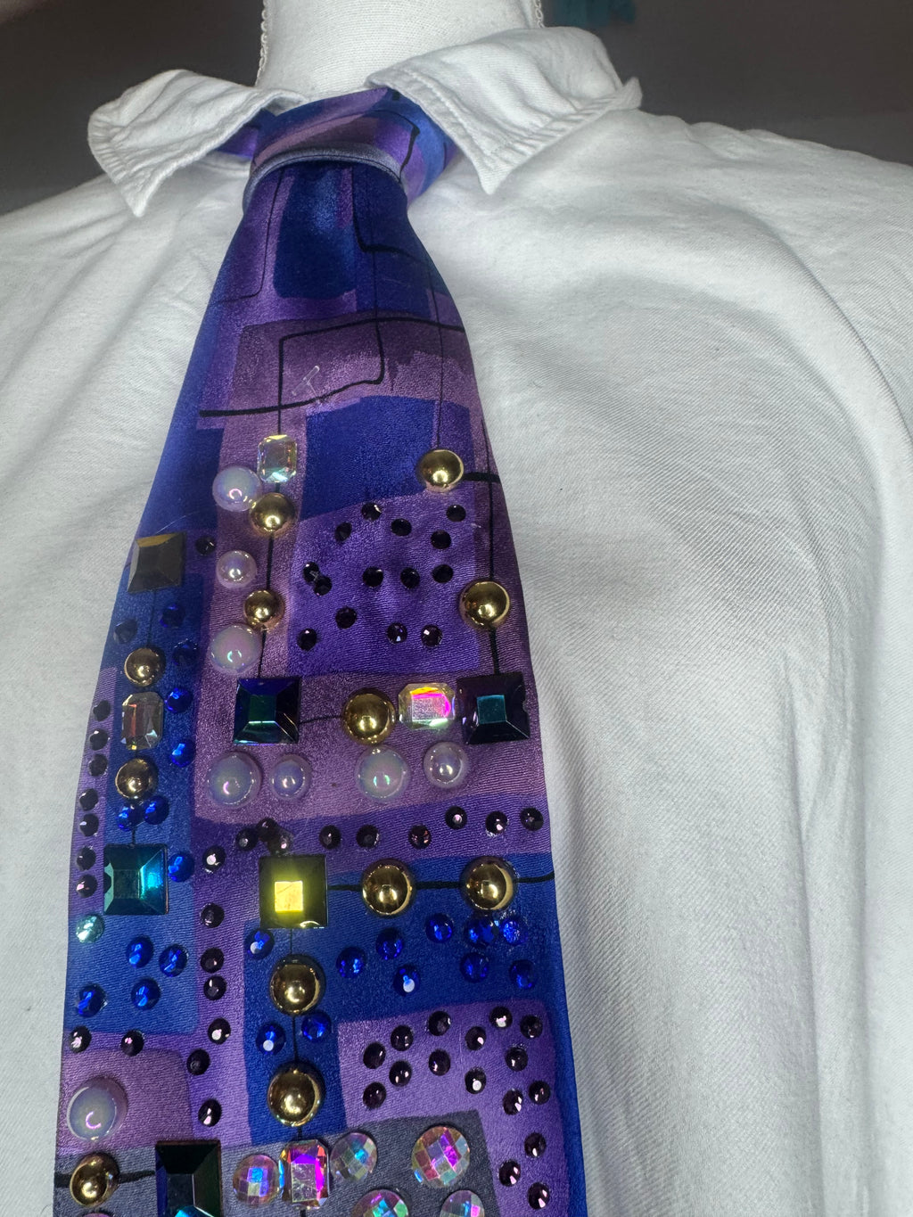 Purple and Pink Futuristic Tetris Royalty Tie