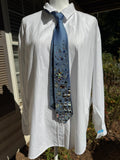 Blue Tall Glass Ice Castle in the Wintertime Royalty Tie