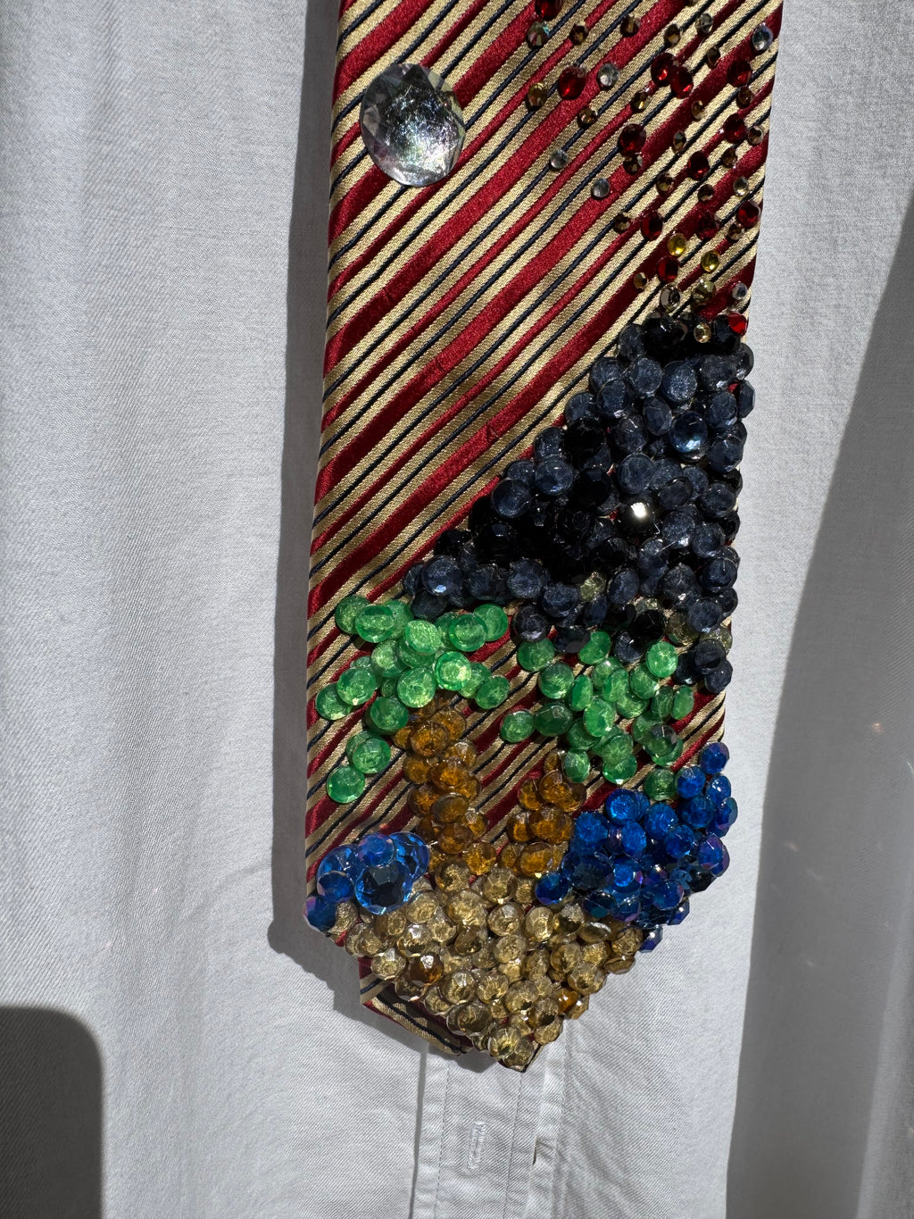 Gold and Red Striped Tropical Volcanic Eruption Nature Royalty Tie